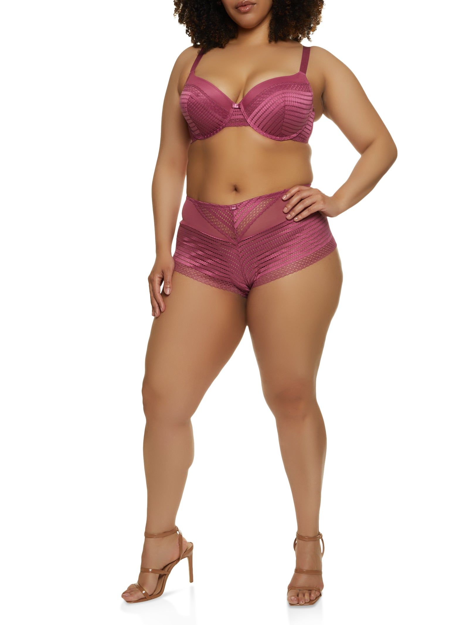 Plus Size Mesh Detail Lace Bra sold by Rainbow product image thumbnail 2