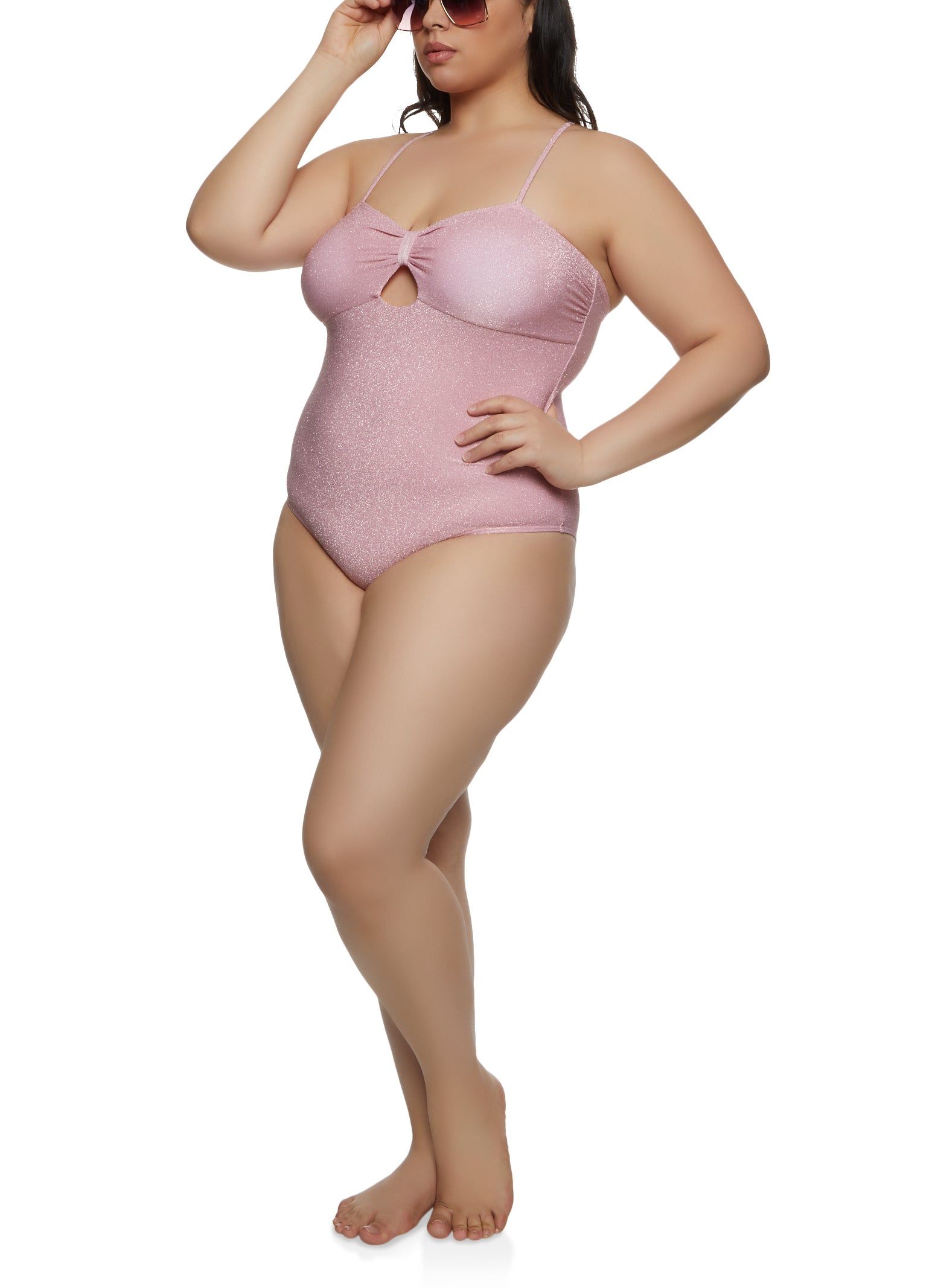 Plus Size Lurex Cut Out One Piece Swimsuit sold by Rainbow product image thumbnail 2