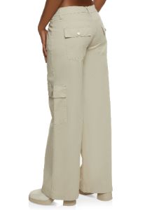 Twill Wide Leg Cargo Pants sold by Rainbow