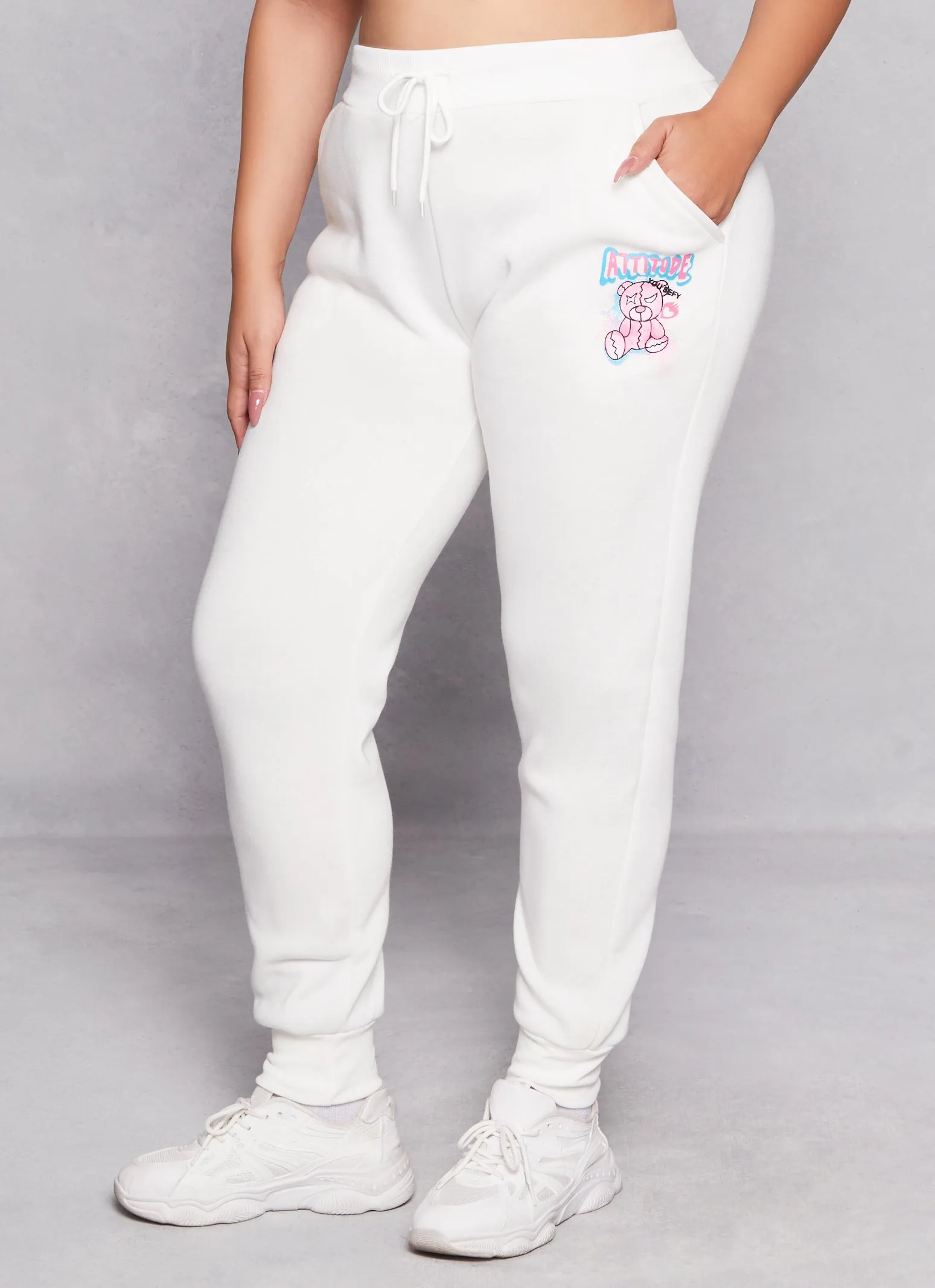 Plus Size Attitude Bear Graphic Joggers sold by Rainbow product image thumbnail 2