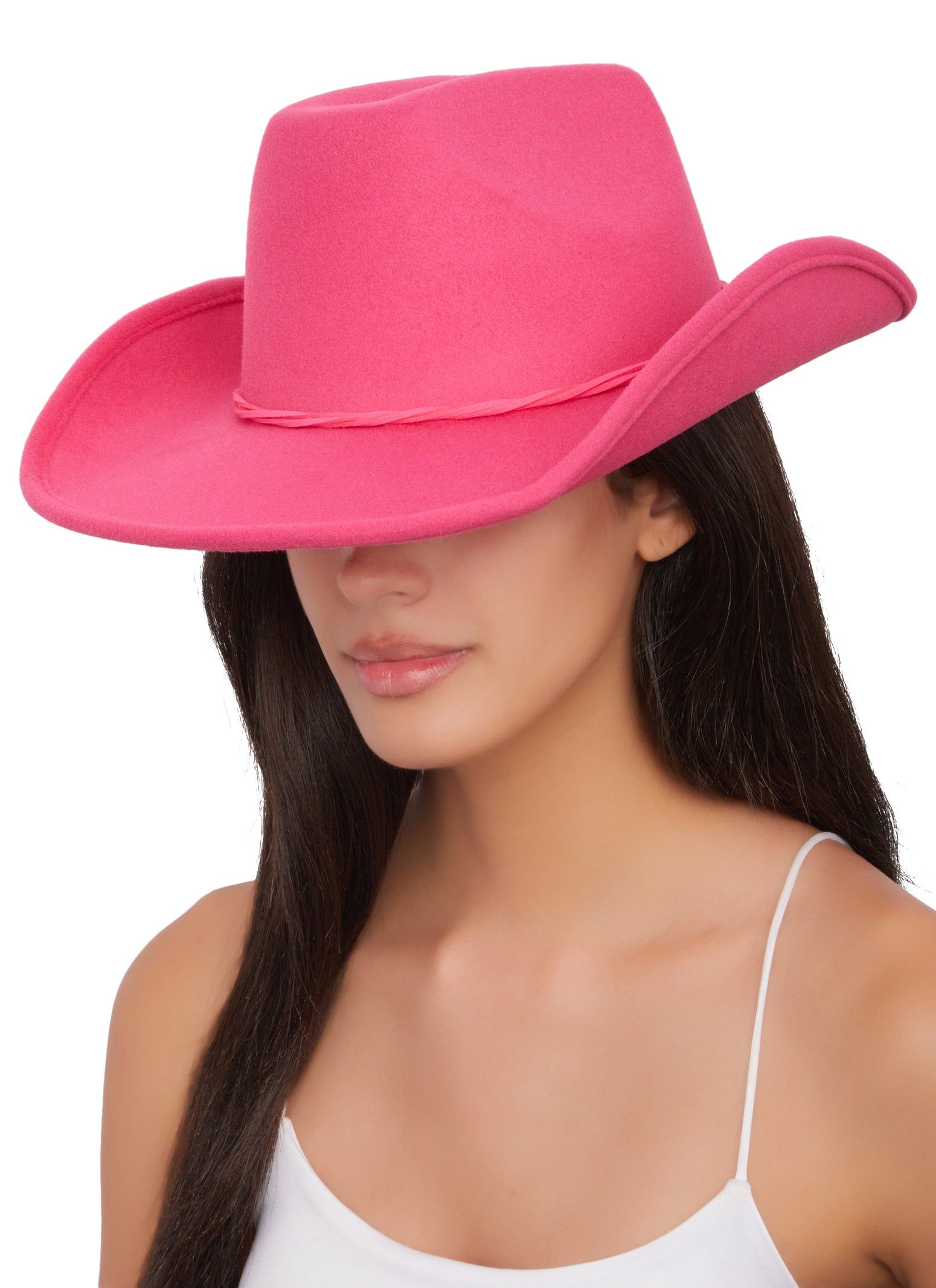 Faux Suede Detail Cowboy Hat sold by Rainbow