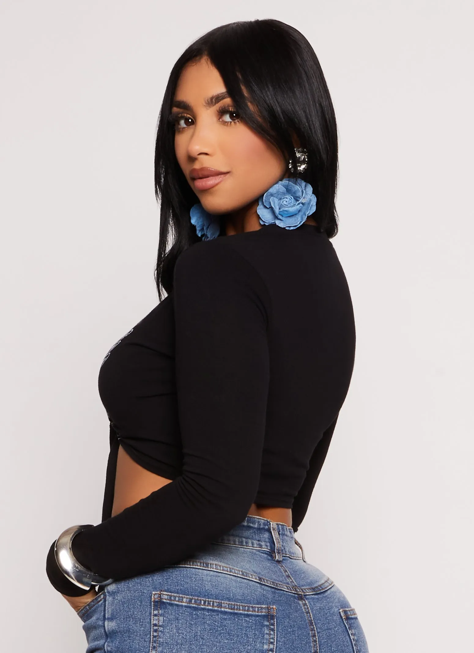 Wings Tie Front Graphic Crop Top sold by Rainbow product image thumbnail 3