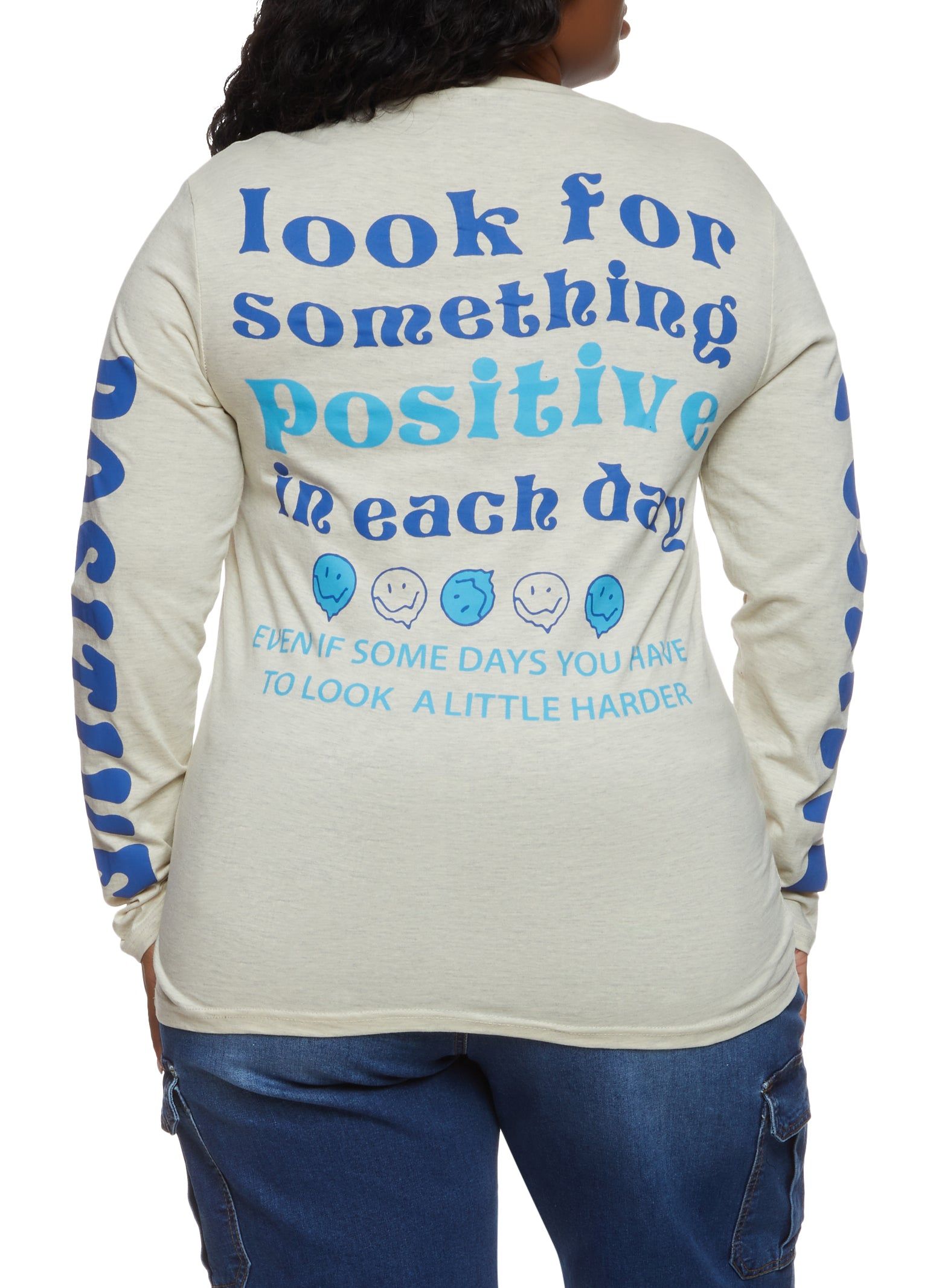 Plus Size Positive Vibes Only Graphic Tee sold by Rainbow product image thumbnail 2