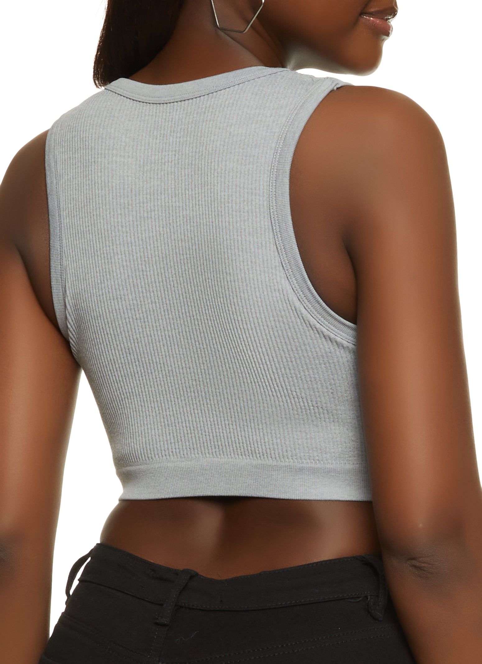 Seamless Compression Ribbed Cropped Tank Top sold by Rainbow product image thumbnail 2