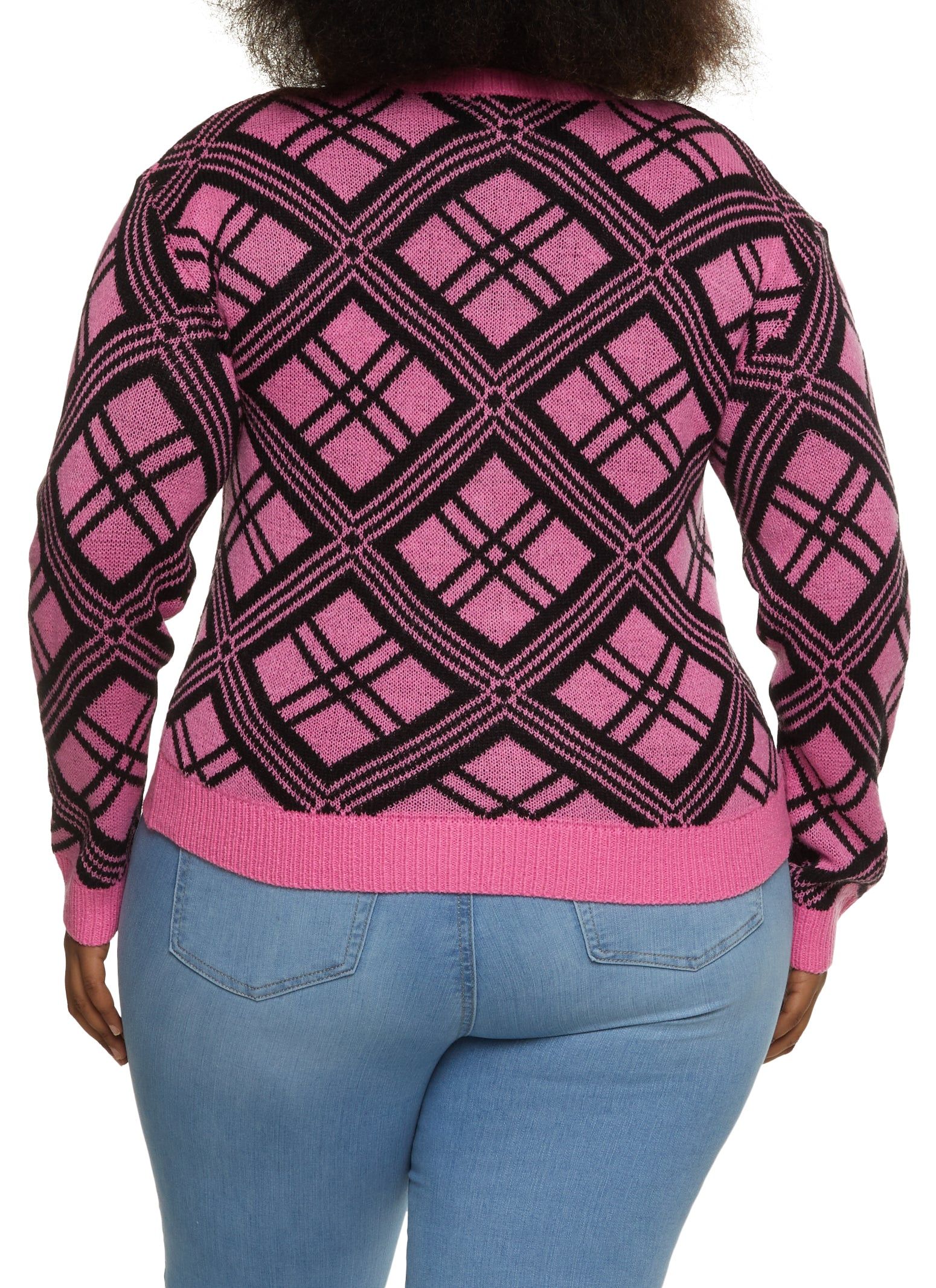 Plus Size Geo Print Button Front Cardigan sold by Rainbow product image thumbnail 2