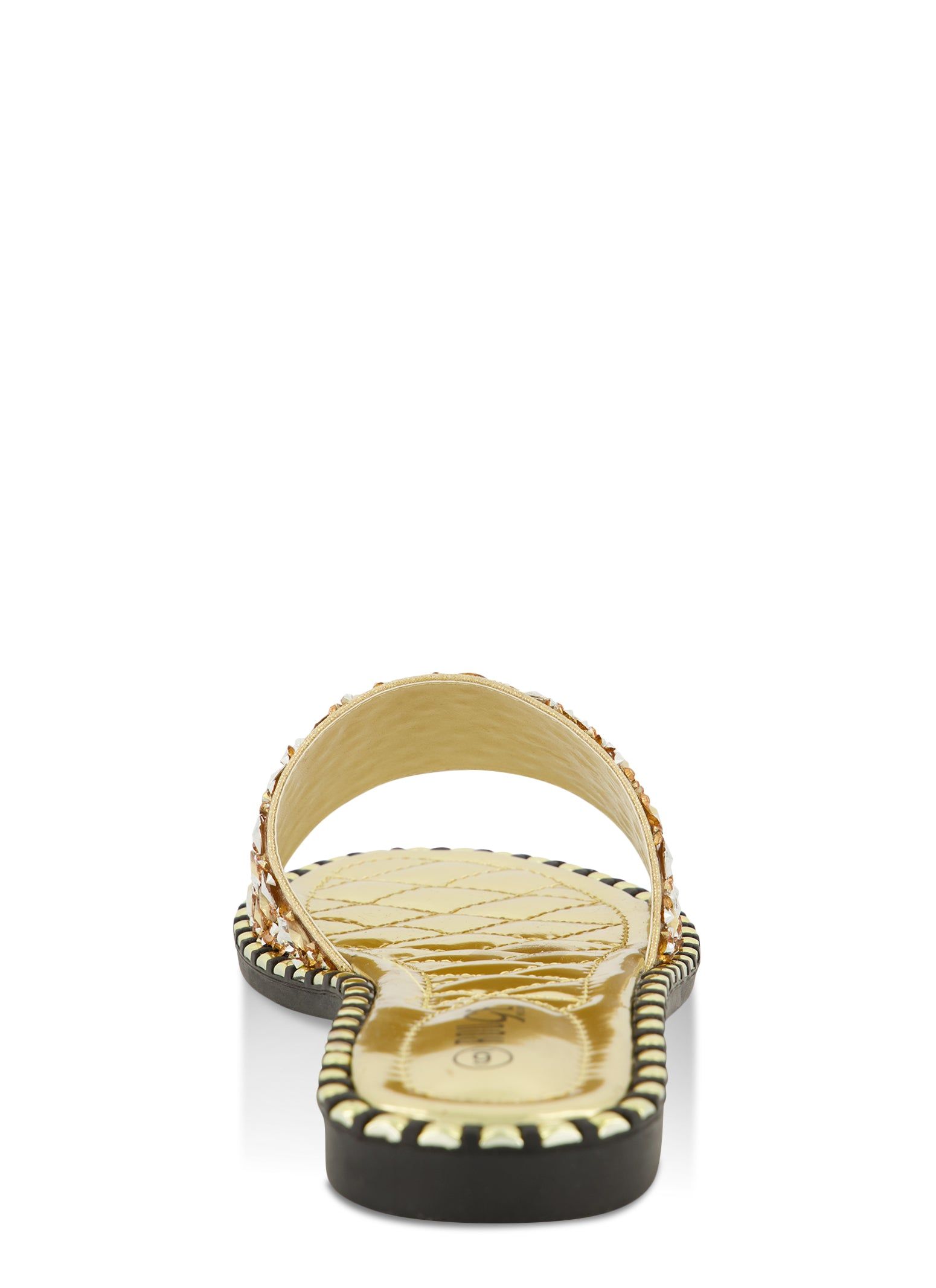 Studded Trim Rhinestone Band Slide Sandals sold by Rainbow product image thumbnail 3