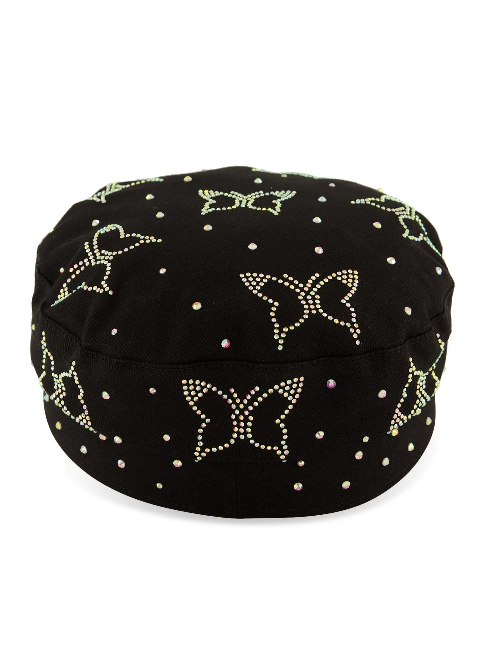 Butterfly Rhinestone Denim Cabbie Hat sold by Rainbow product image thumbnail 3