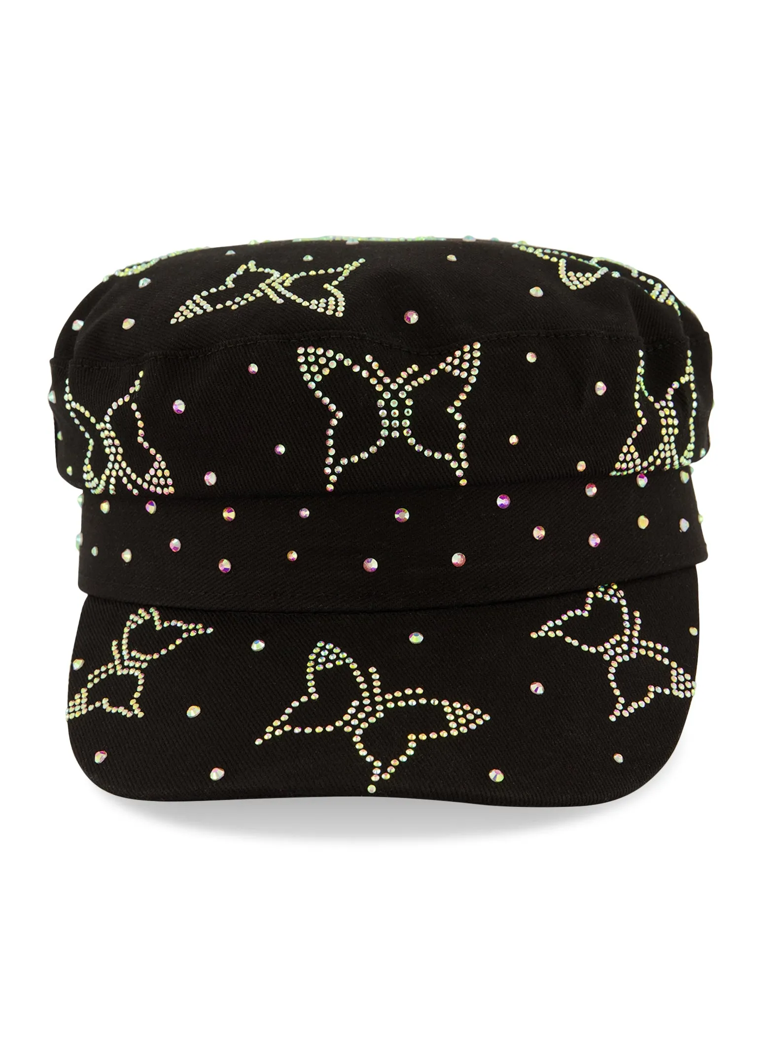 Butterfly Rhinestone Denim Cabbie Hat sold by Rainbow product image thumbnail 2