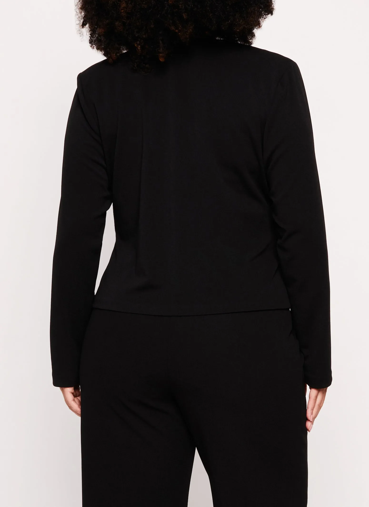 Plus Size Crepe Knit Button Front Blazer sold by Rainbow product image thumbnail 3