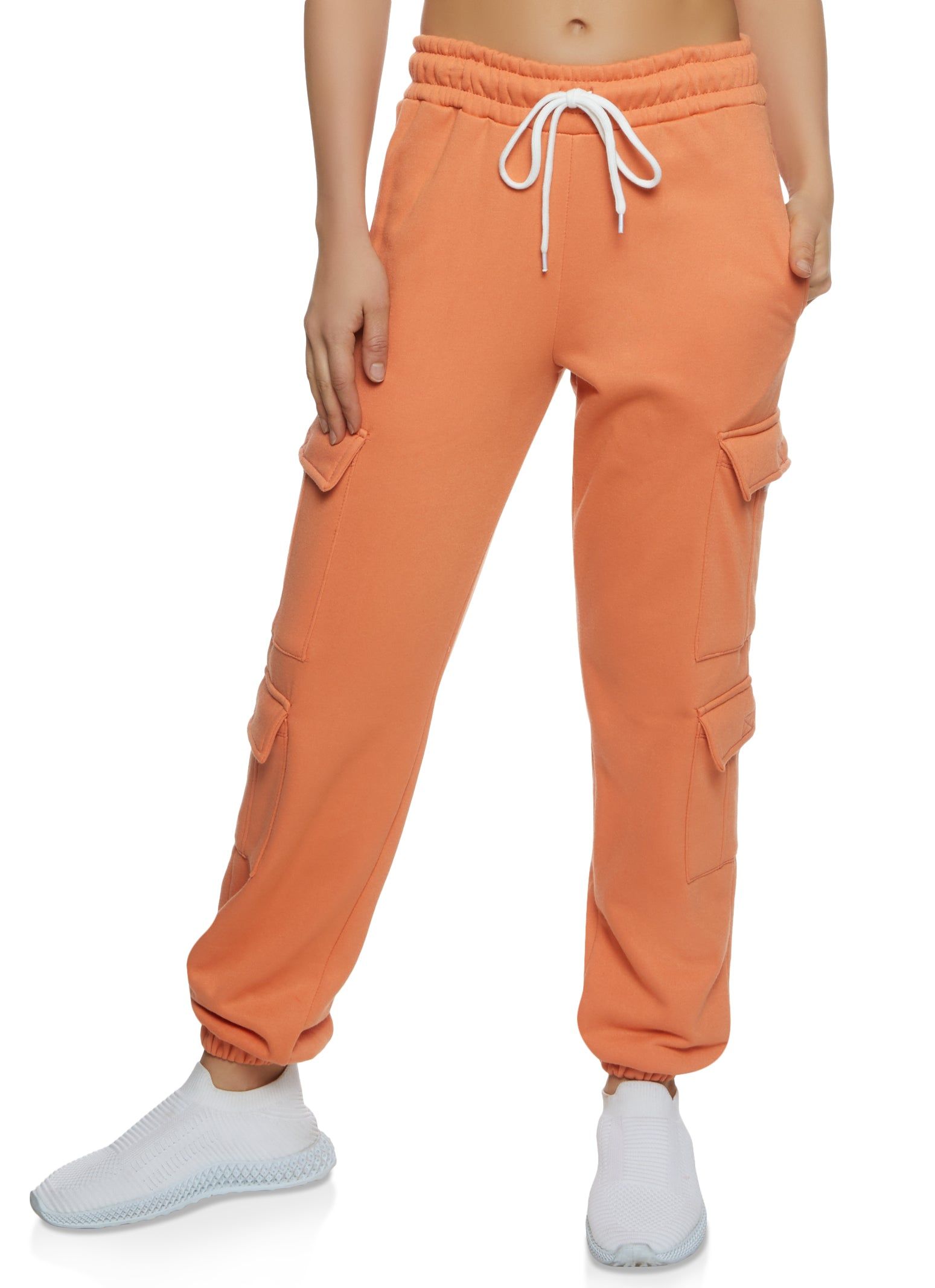Fleece Cargo Pocket Drawstring Sweatpants sold by Rainbow