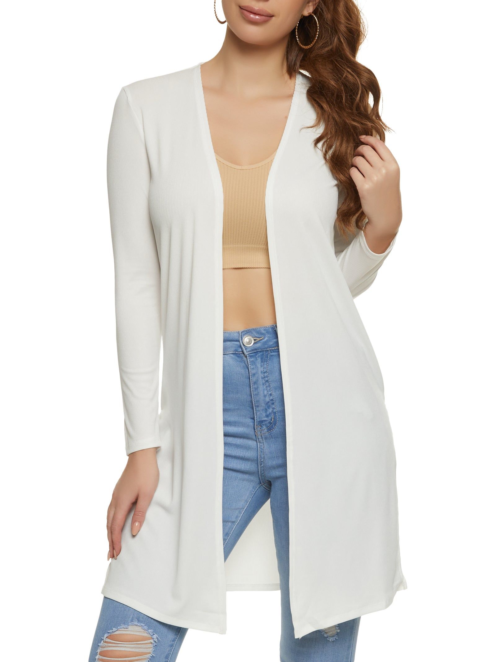 Solid Ribbed Open Front Duster sold by Rainbow