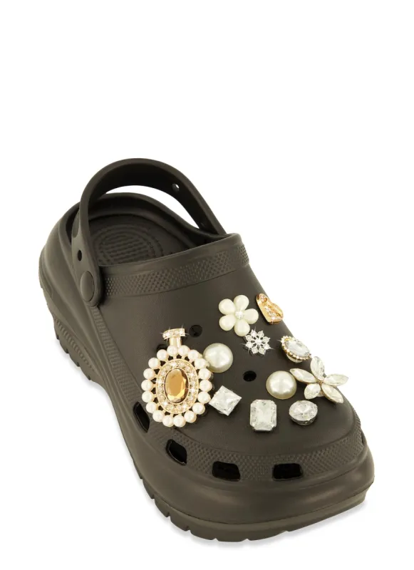 Rhinestone Charm Platform Slingback Clogs sold by Rainbow
