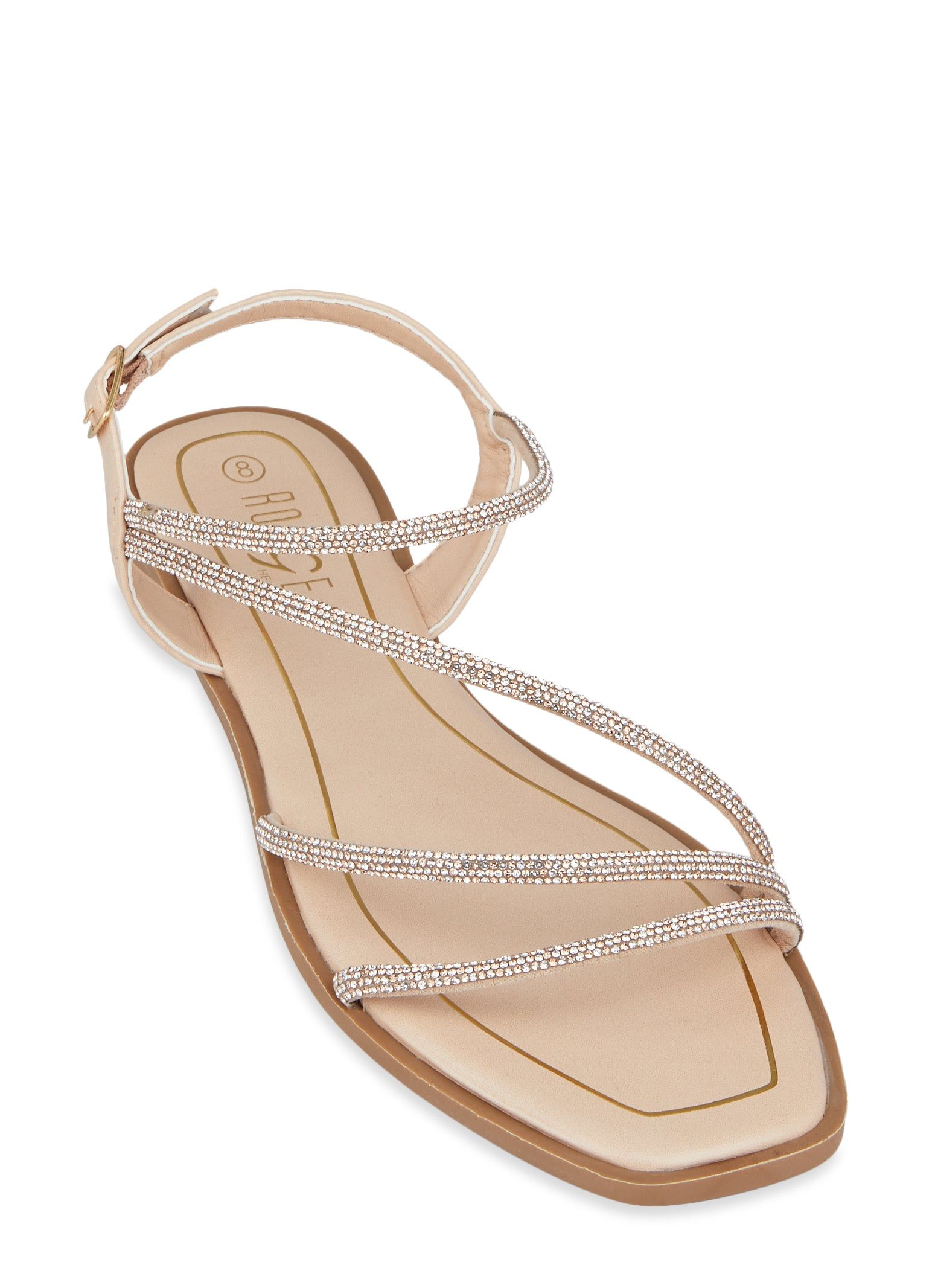 Strappy Rhinestone Ankle Strap Flat Sandals sold by Rainbow