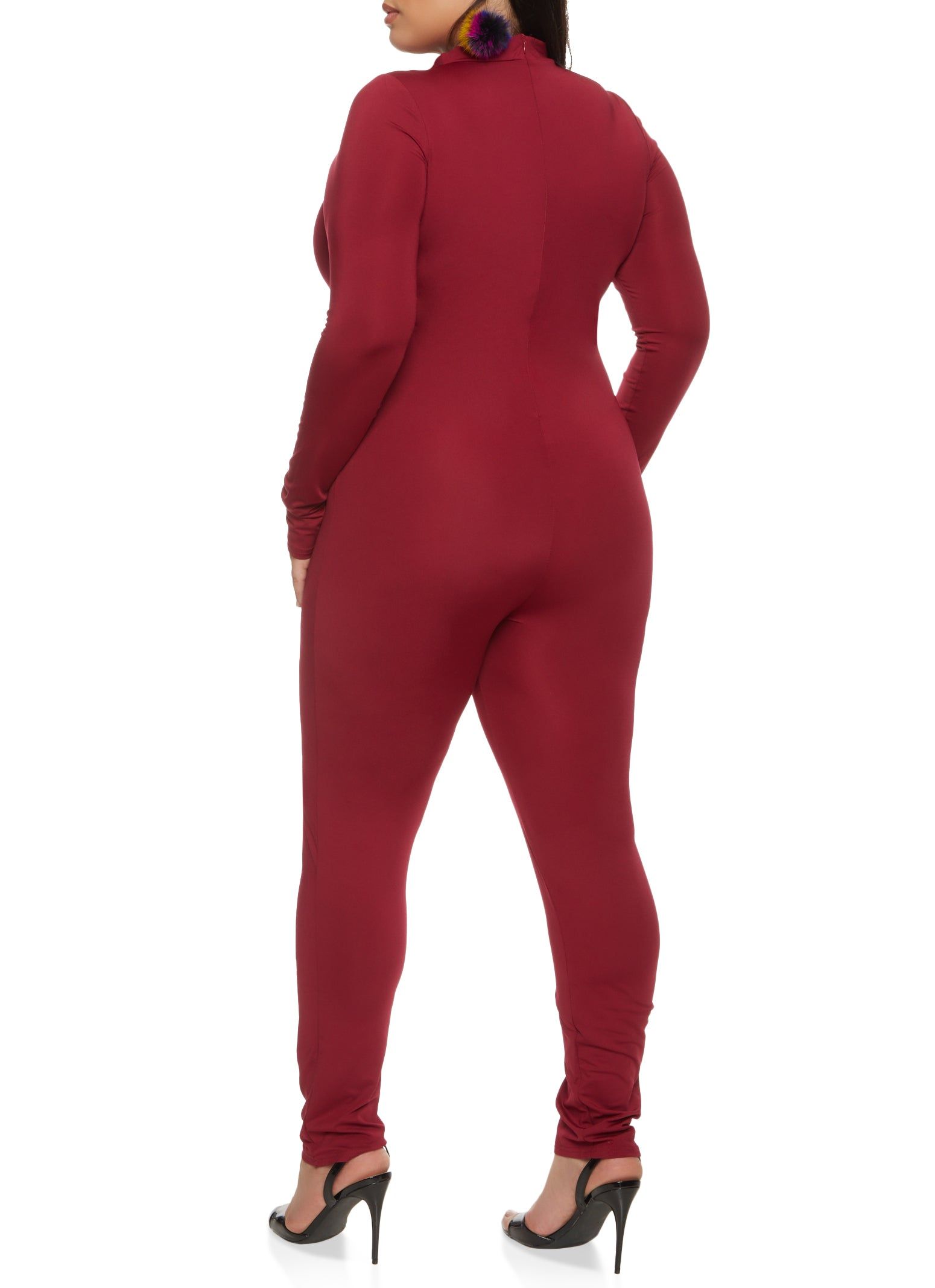 Plus Size Long Sleeve Mock Neck Catsuit sold by Rainbow product image thumbnail 2