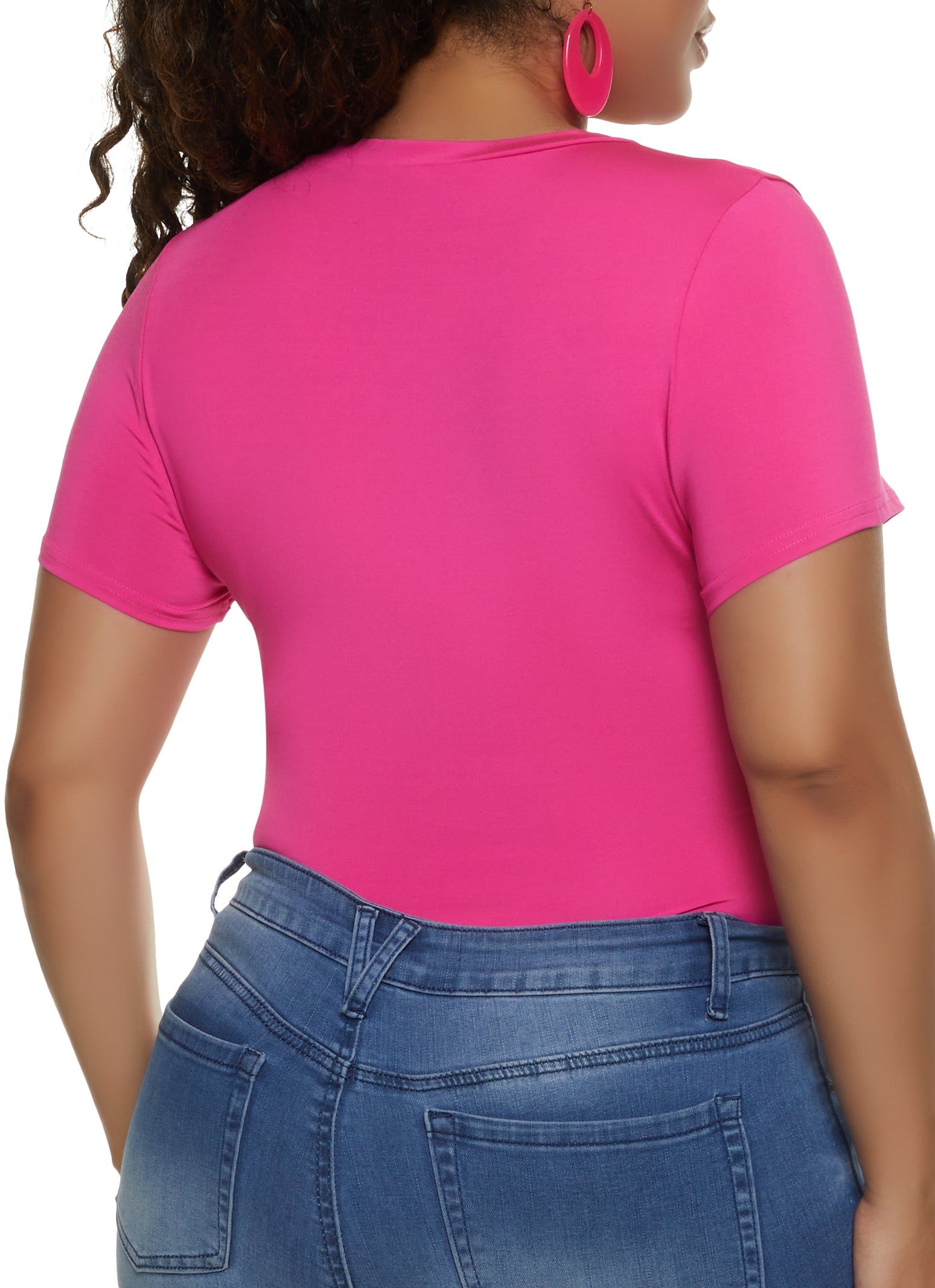 Plus Size Basic Crew Neck Short Sleeve Bodysuit sold by Rainbow product image thumbnail 3