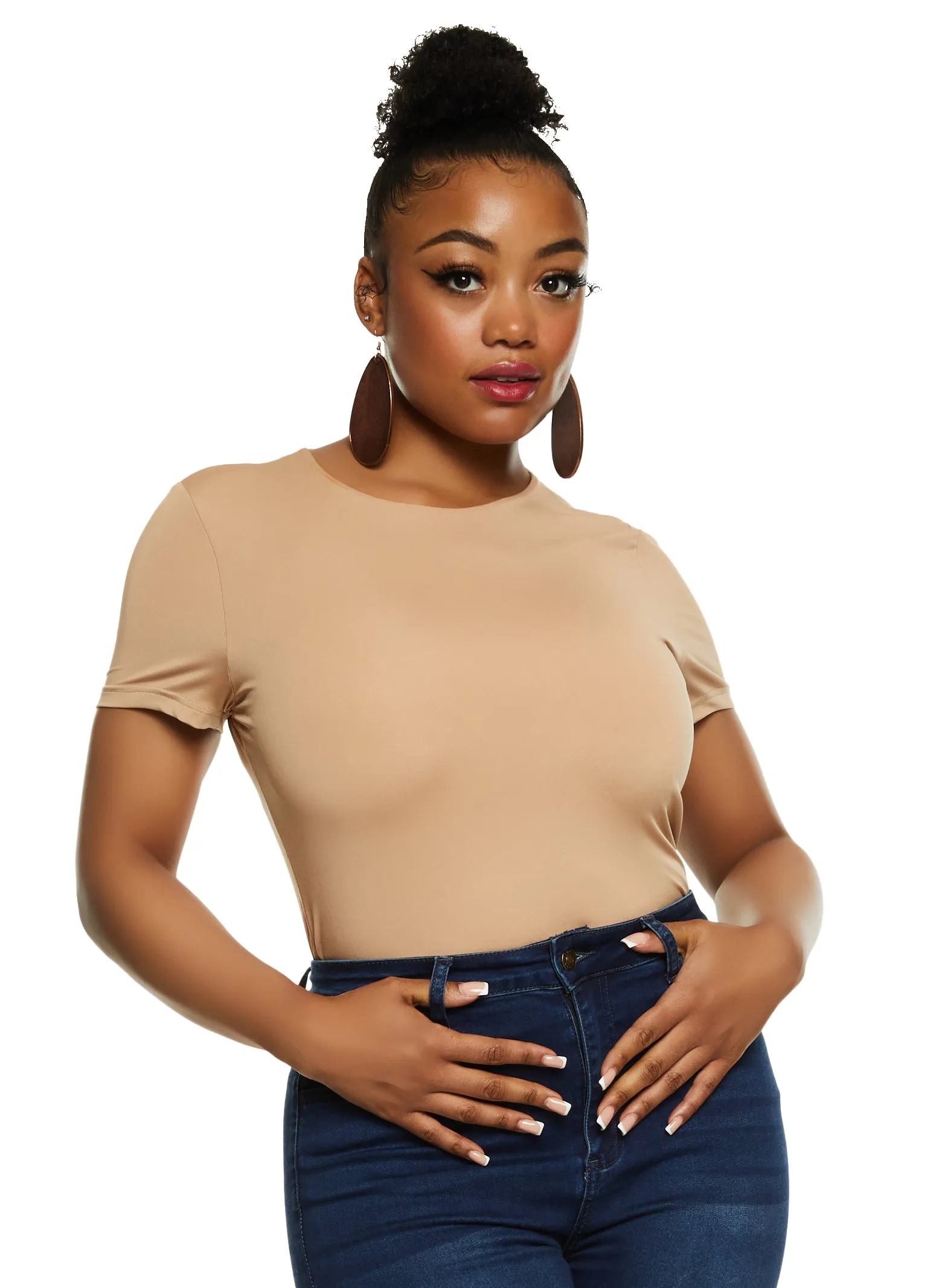 Plus Size Daisy Double Layer Crew Neck Bodysuit sold by Rainbow product image thumbnail 2