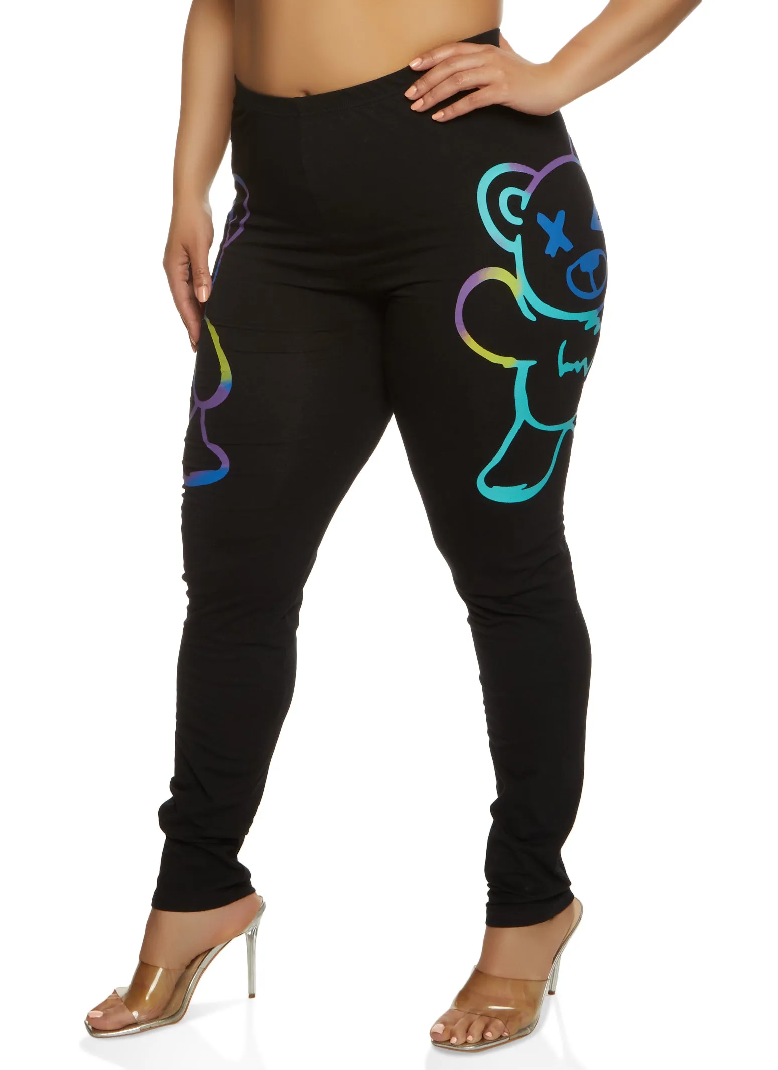 Plus Size Bear Graphic Leggings sold by Rainbow