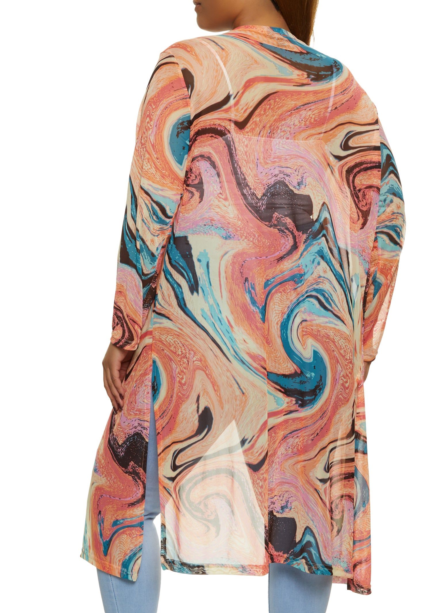 Plus Size Printed Mesh Duster sold by Rainbow product image thumbnail 2