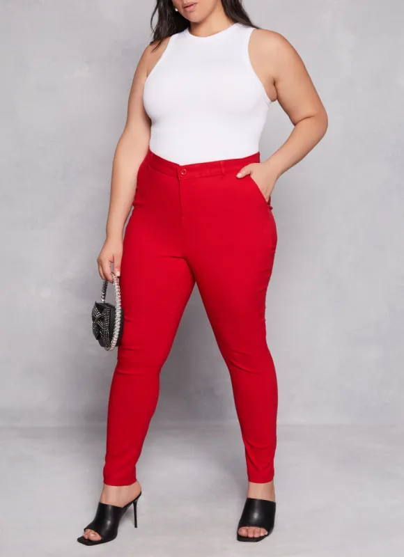 Plus Size Hyperstretch Skinny Leg Dress Pants sold by Rainbow