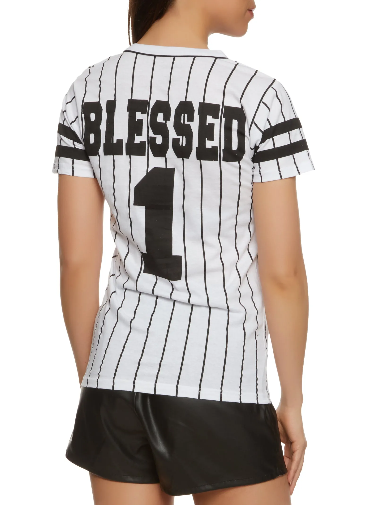 Blessed Pinstripe Baseball Shirt sold by Rainbow product image thumbnail 2