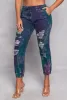 Denim Drawstring Distressed Joggers sold by Rainbow