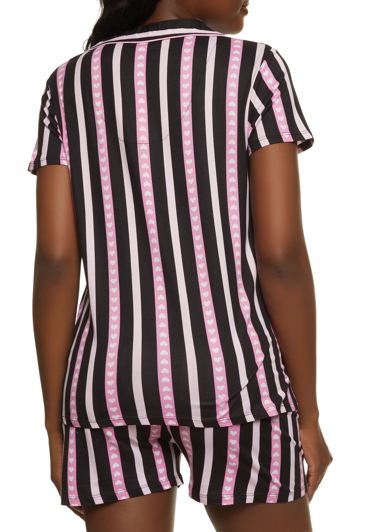 Heart Striped Pajama Shirt and Shorts sold by Rainbow product image thumbnail 2