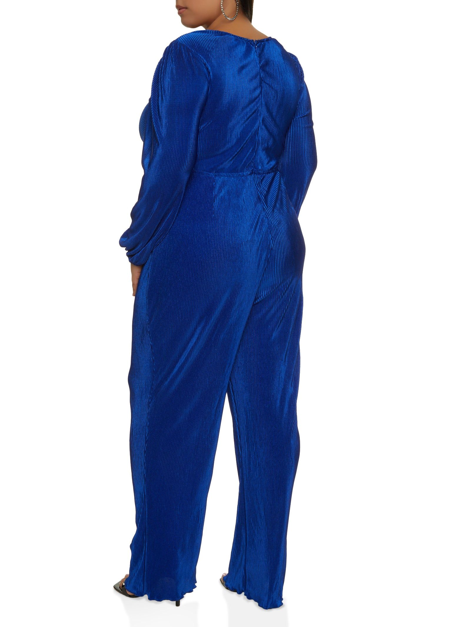 Plus Size Plisse Cut Out Plunge Jumpsuit sold by Rainbow product image thumbnail 2