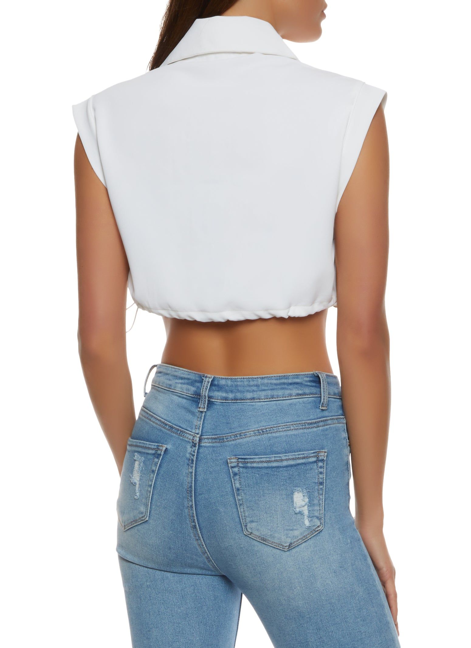 Button Front Toggle Drawstring Hem Shirt sold by Rainbow product image thumbnail 2