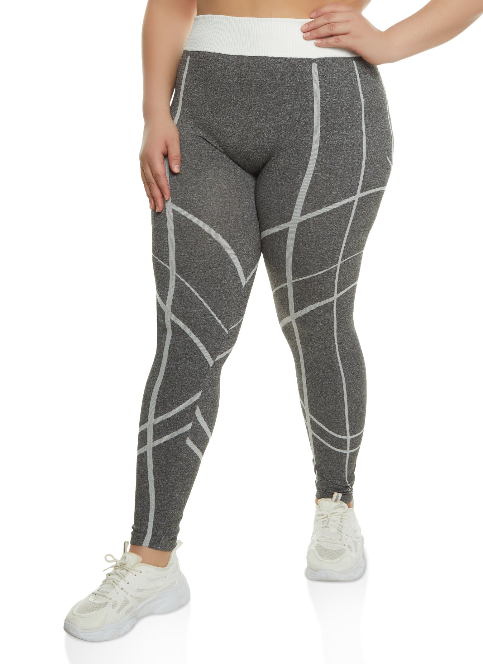 Plus Size Seamless Printed High Waisted Leggings sold by Rainbow
