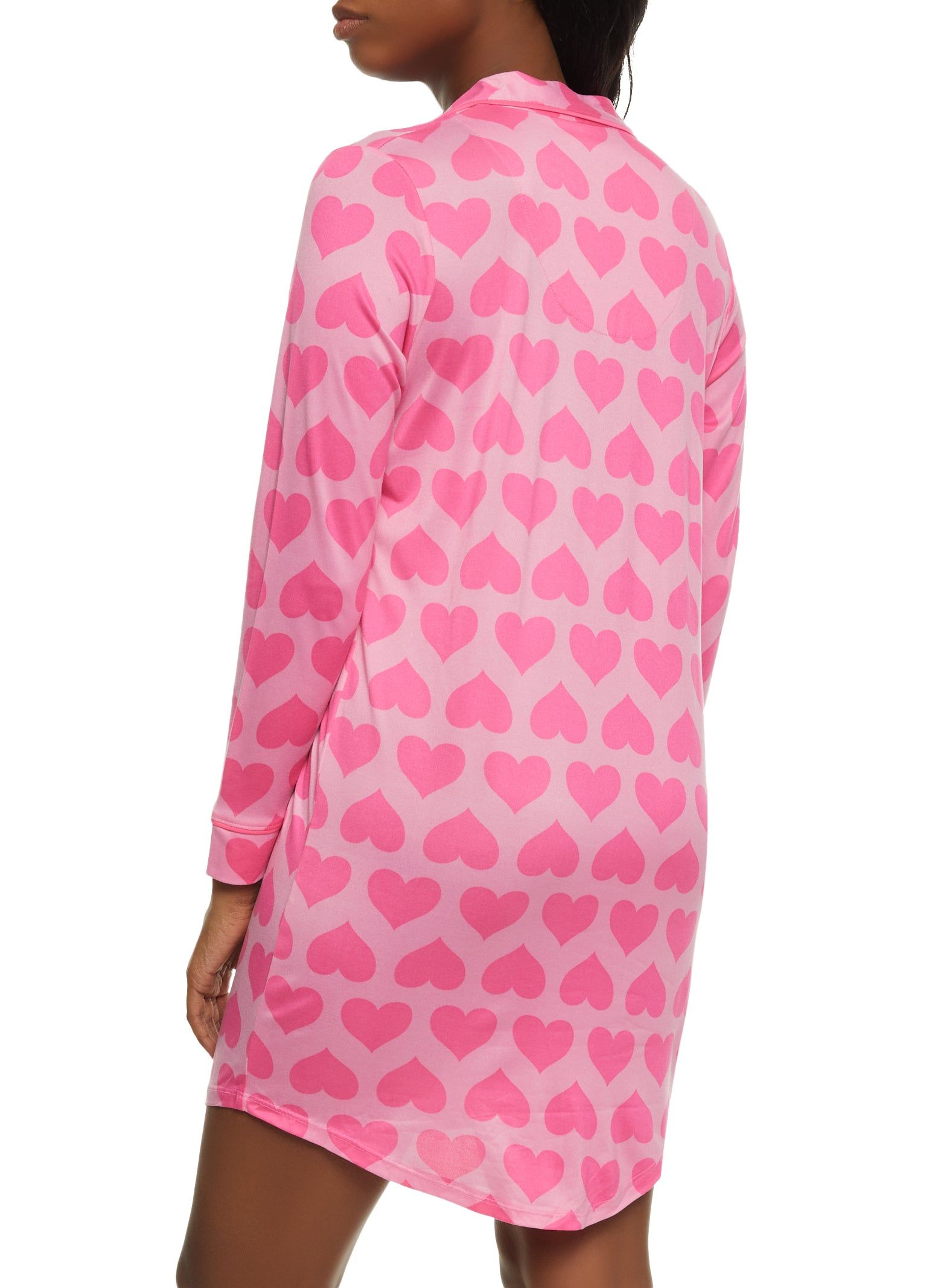 Heart Patterned Notch Collar Nightshirt sold by Rainbow product image thumbnail 2