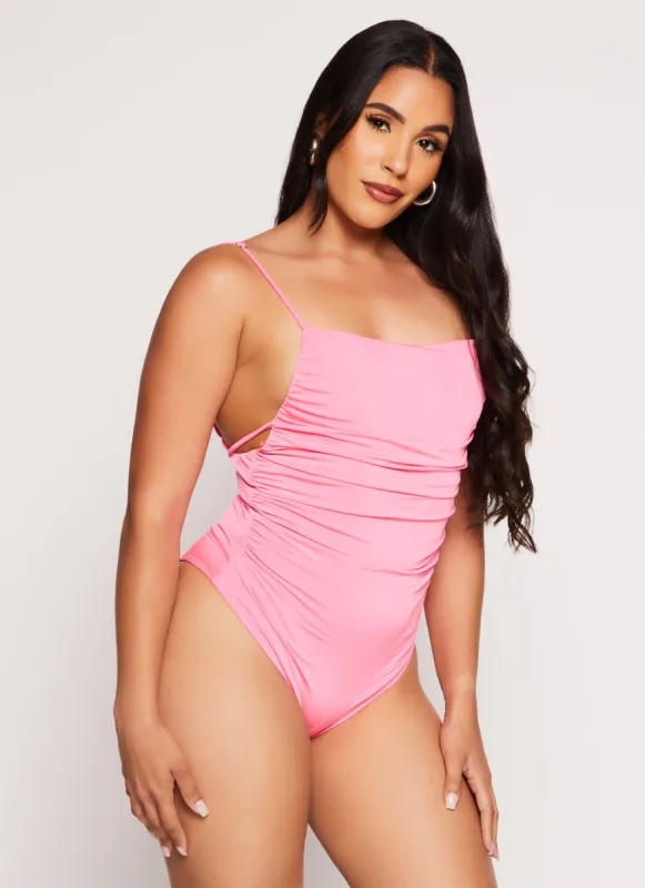 Square Neck Low Back Cami Bodysuit sold by Rainbow