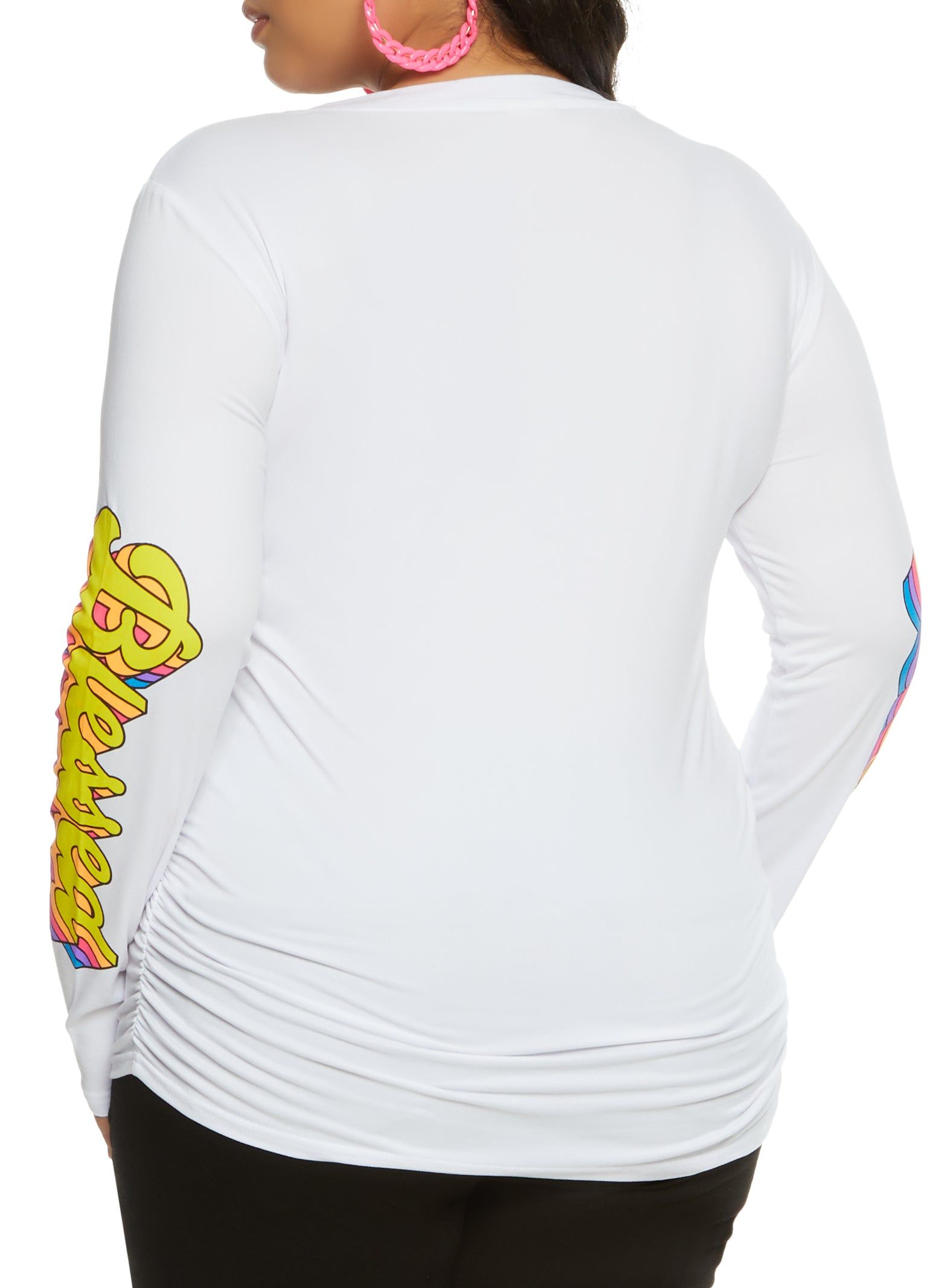 Plus Size Blessed Beyond Measure Ruched Graphic Tee sold by Rainbow product image thumbnail 2