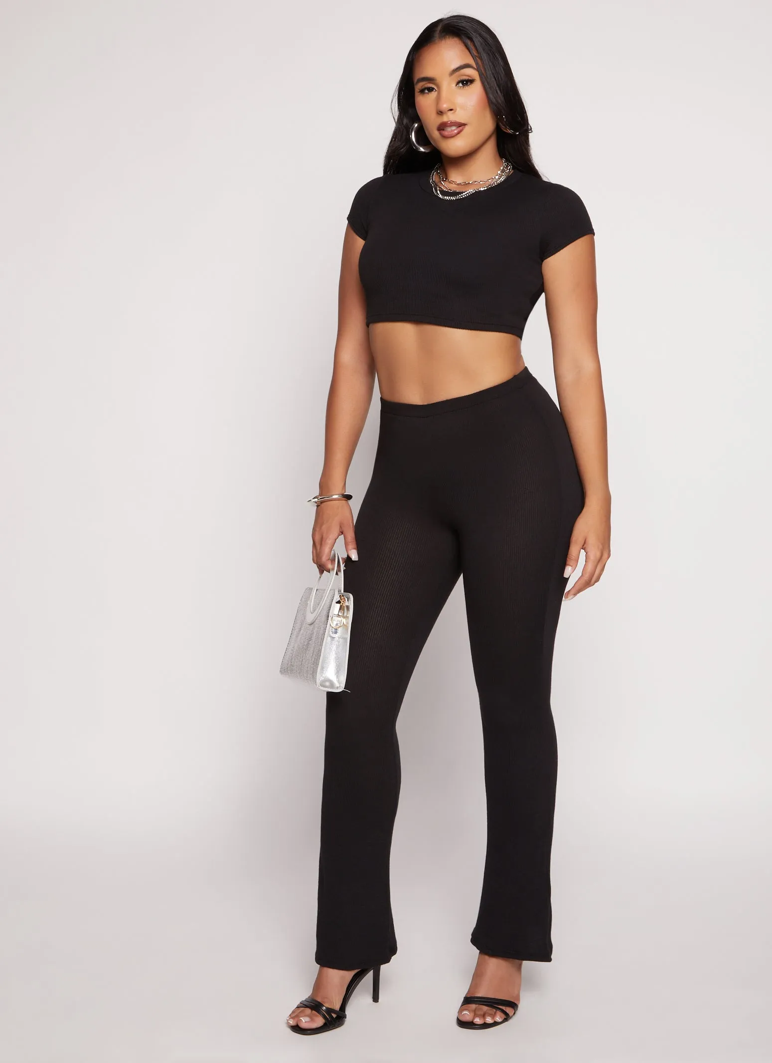 Ribbed Knit Cropped Tee sold by Rainbow product image thumbnail 2