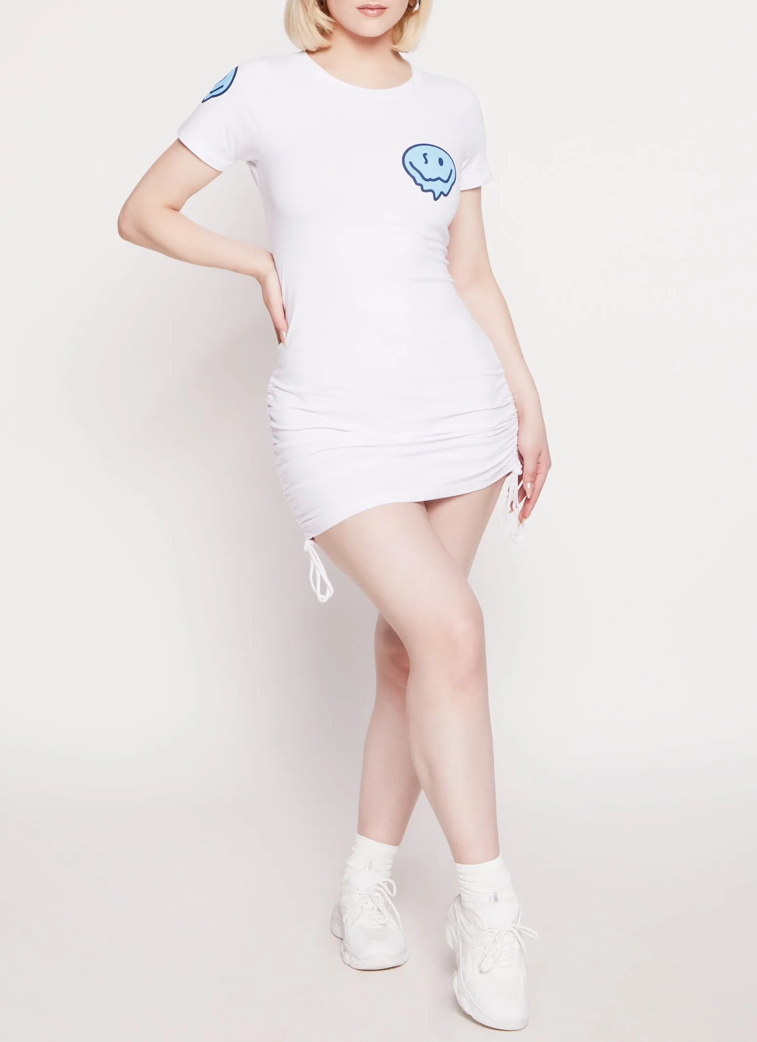 Enjoy The Little Things Ruched Graphic T Shirt Dress sold by Rainbow product image thumbnail 3