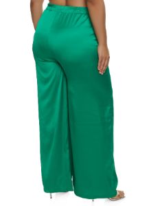 Plus Size Satin High Waist Palazzo Pants sold by Rainbow