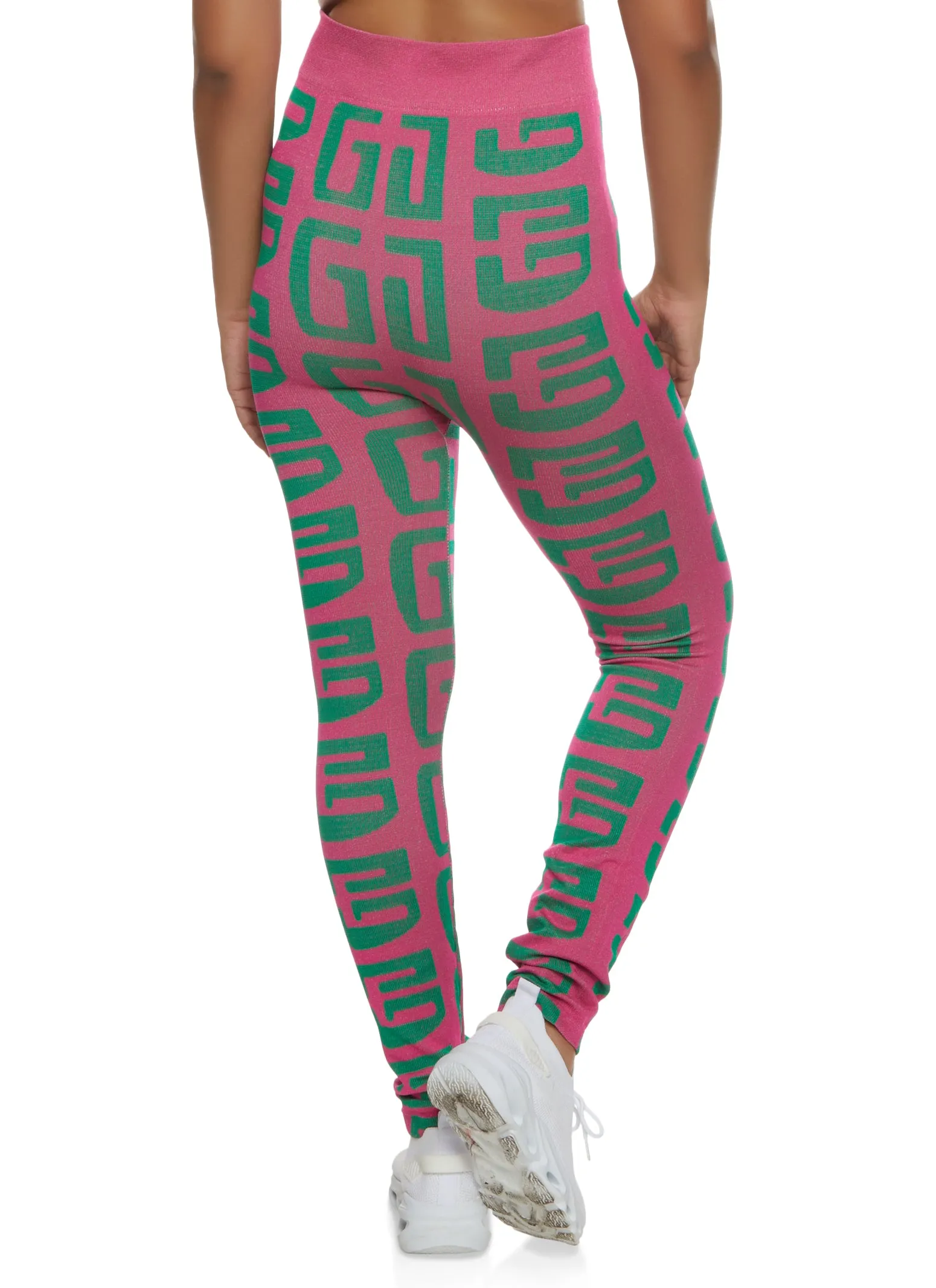 Seamless Geometric Print High Waist Leggings sold by Rainbow product image thumbnail 2