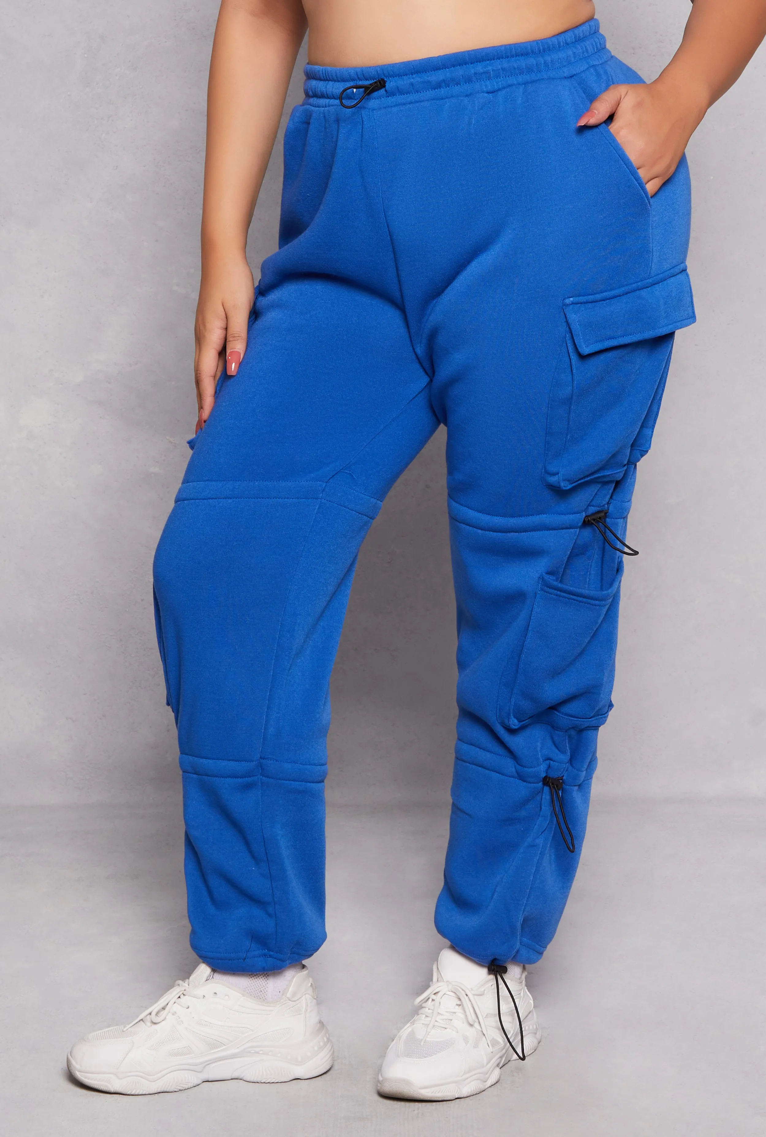 Plus Size Fleece Toggle Drawstring Cargo Joggers sold by Rainbow product image thumbnail 2