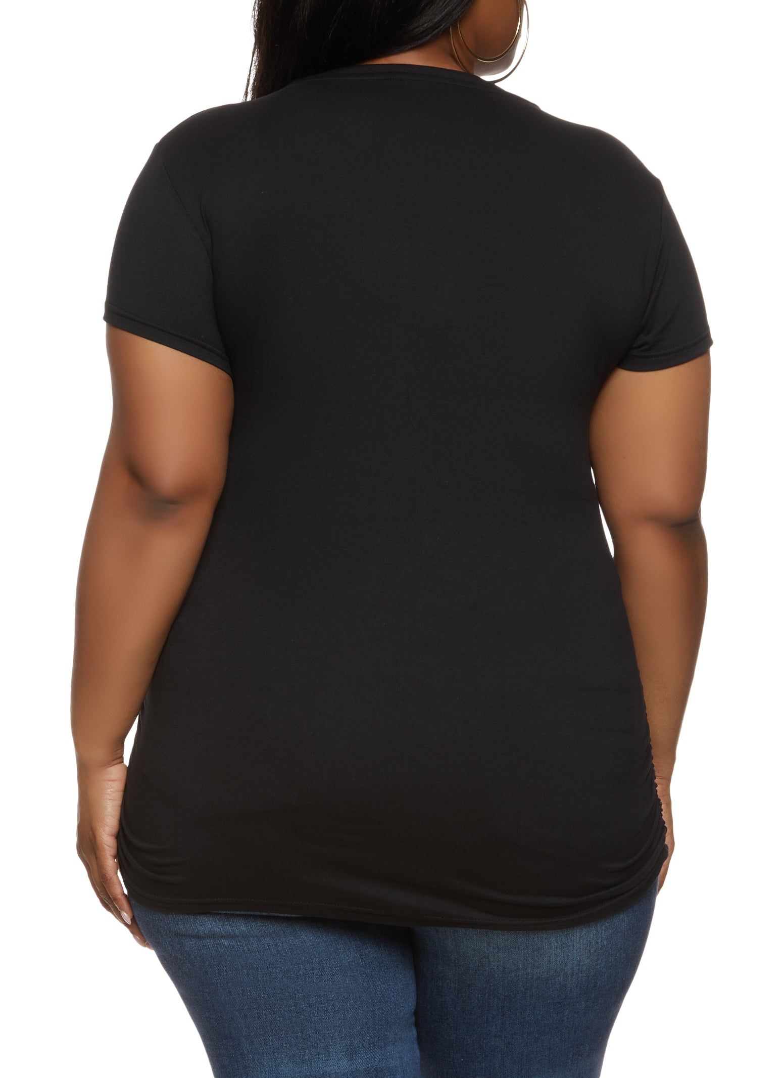 Plus Size Black Queen Embossed Foil Graphic Tee sold by Rainbow product image thumbnail 2