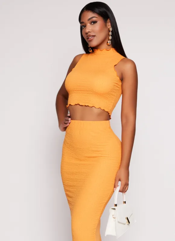 Textured Knit Sleeveless Crop Top sold by Rainbow