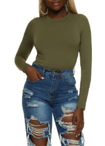 Crew Neck Long Sleeve Bodysuit sold by Rainbow