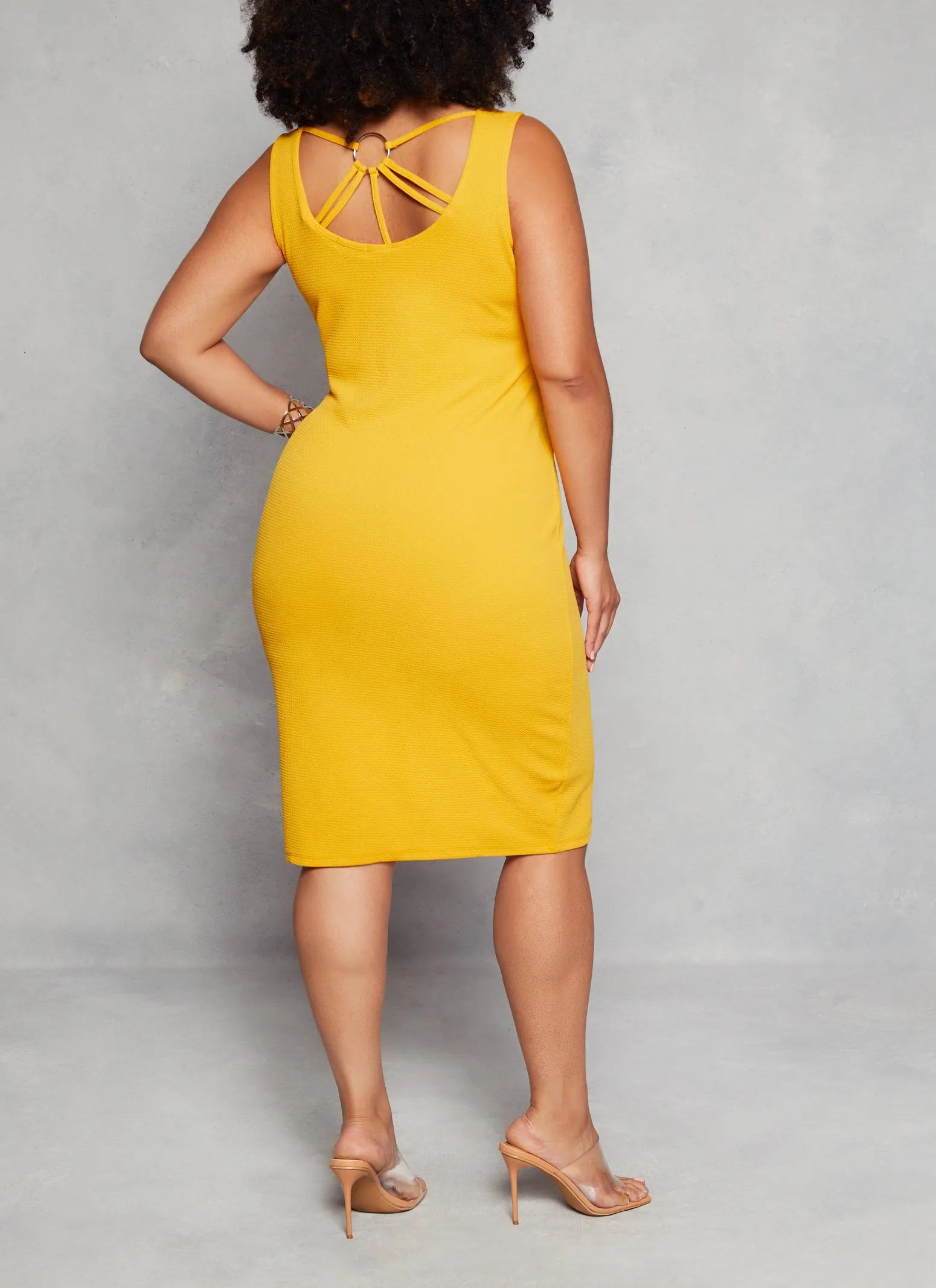 Plus Size Textured Knit Scoop Neck Tank Dress sold by Rainbow product image thumbnail 3