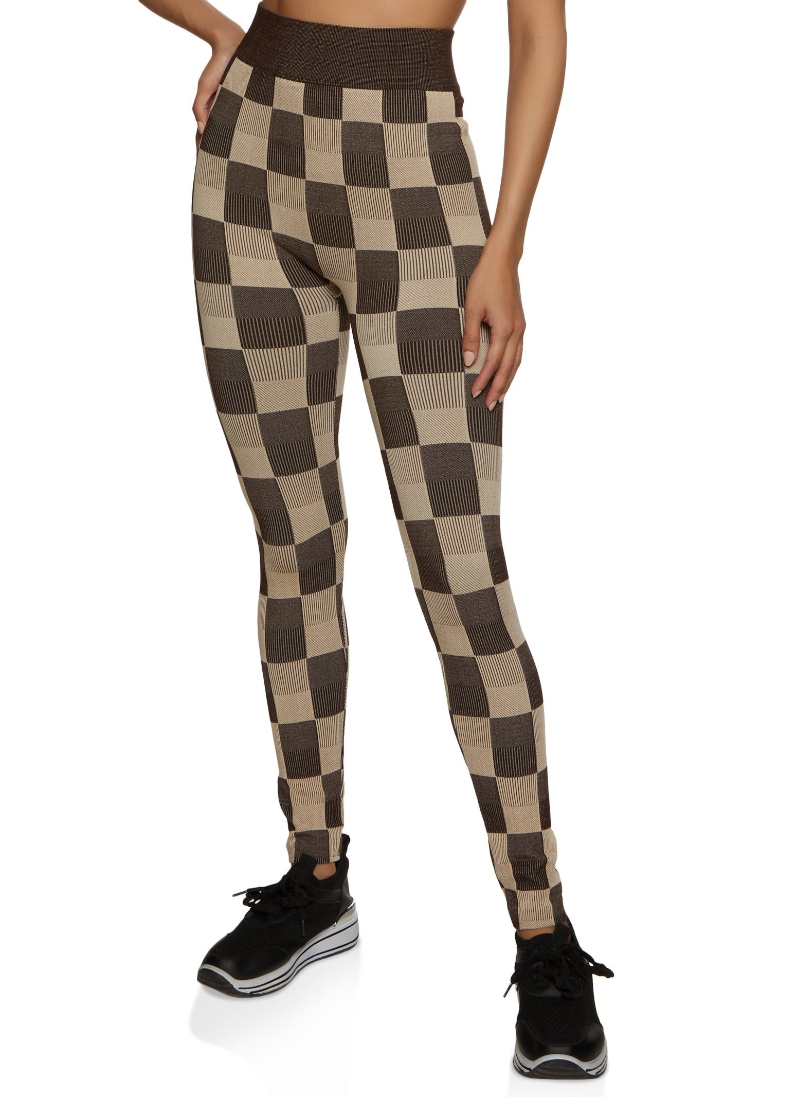 Checkered Print Seamless Leggings sold by Rainbow