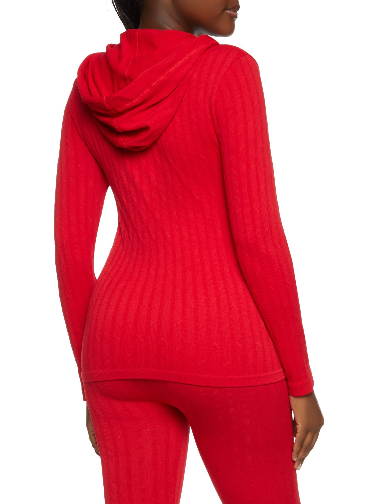 Seamless Ribbed Zip Front Hoodie sold by Rainbow product image thumbnail 3