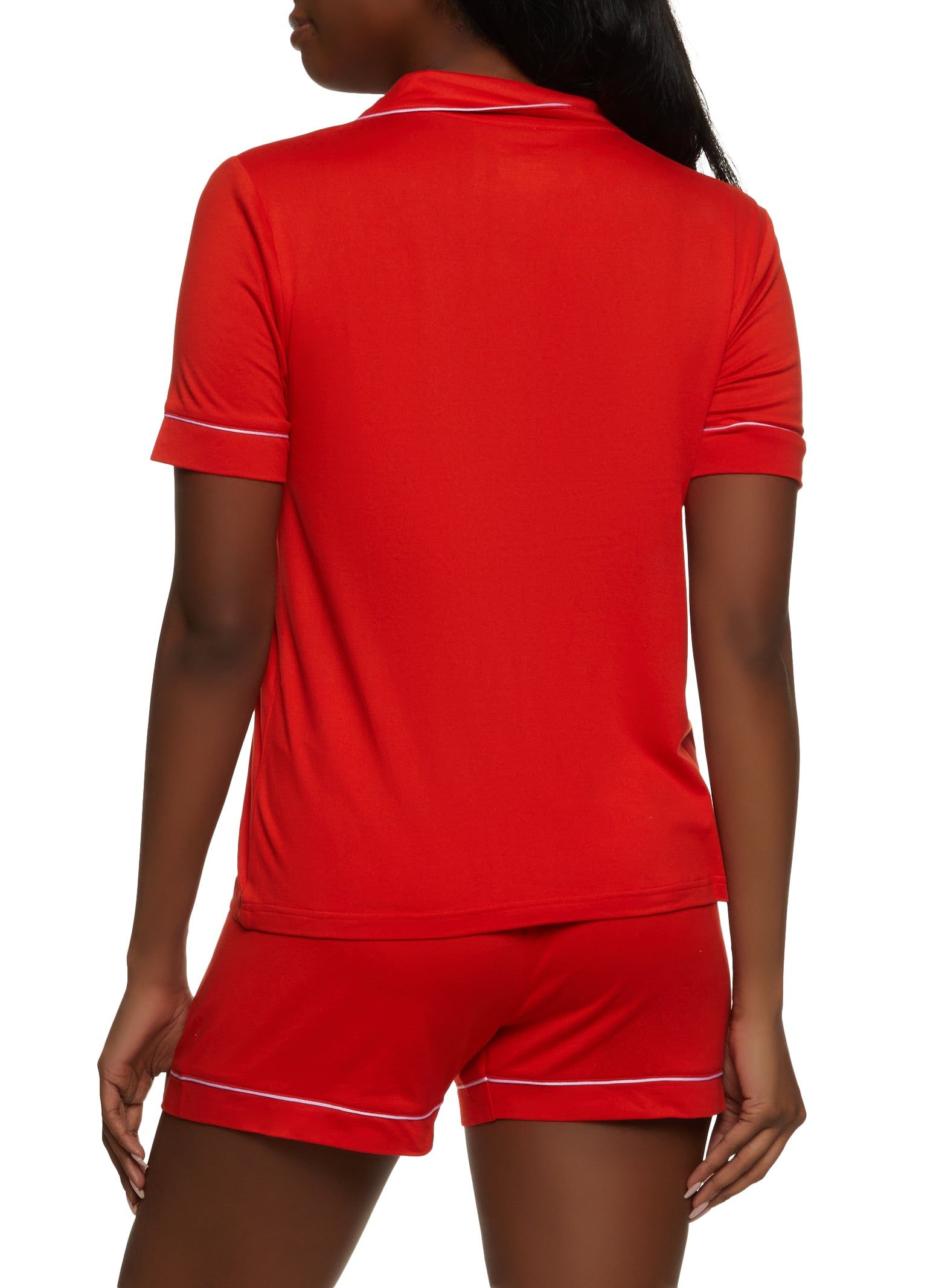 Luv Me Contrast Trim Pajama Shirt and Shorts sold by Rainbow product image thumbnail 2