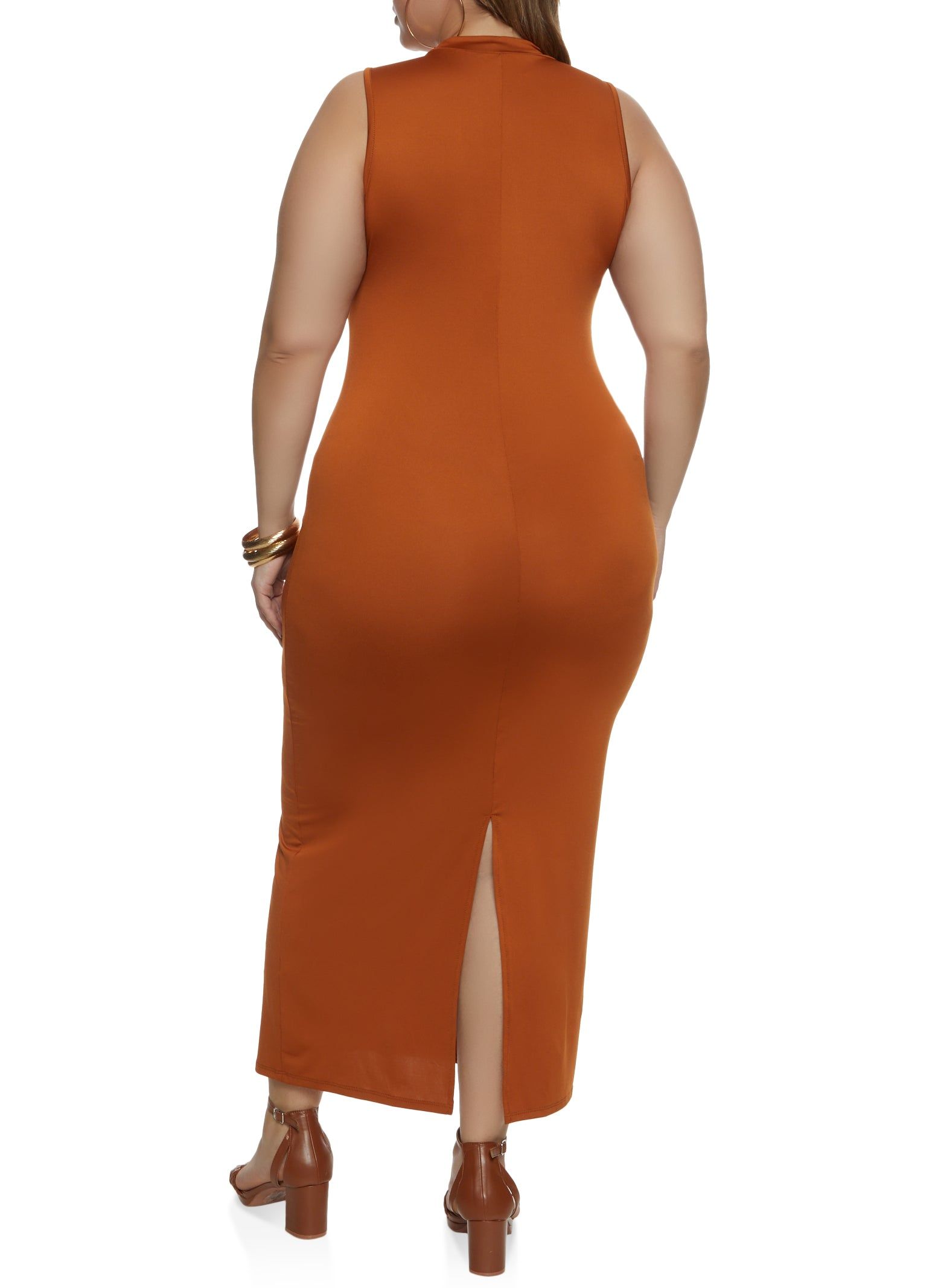 Plus Size Mock Neck Maxi Dress sold by Rainbow product image thumbnail 3