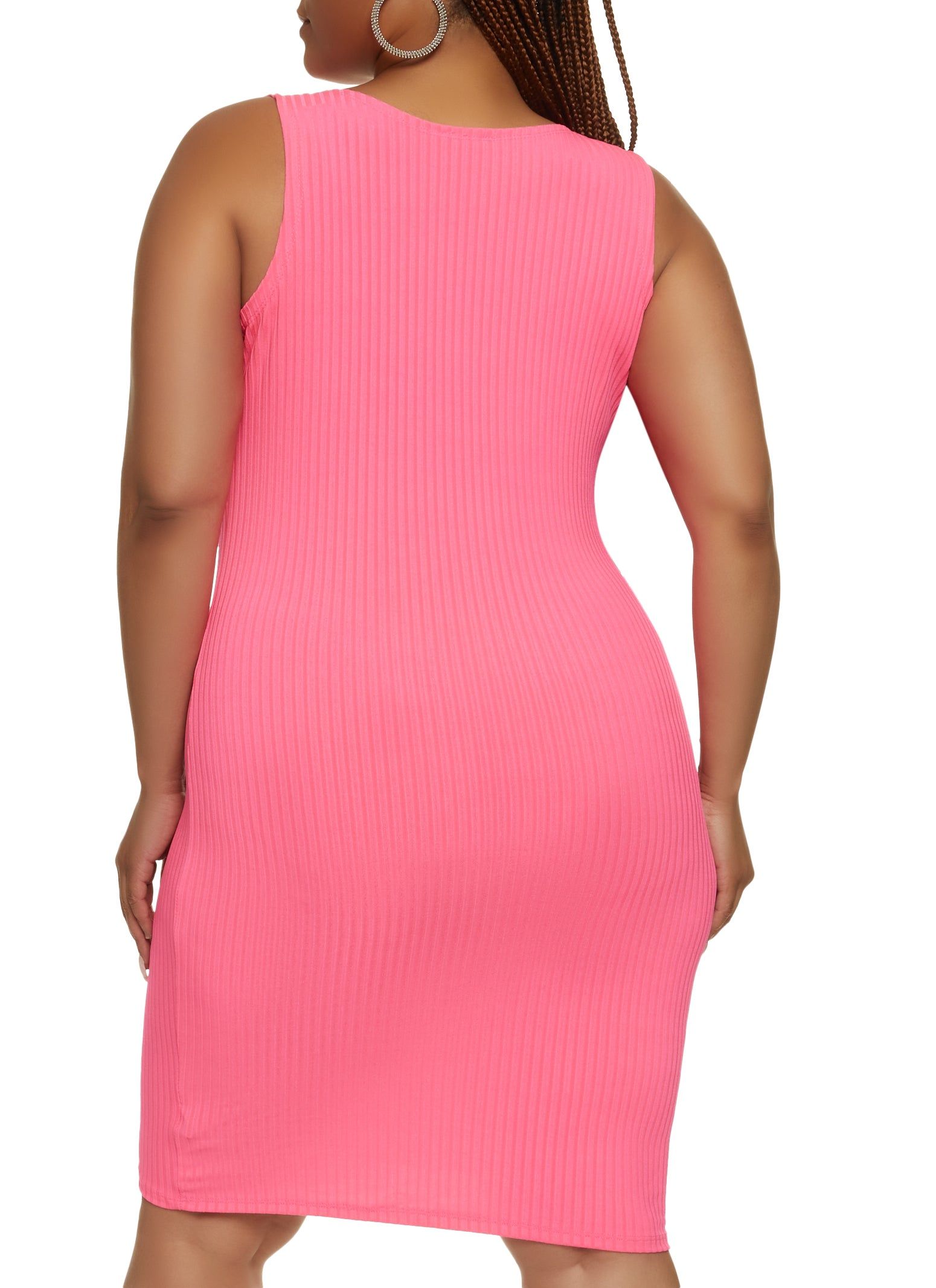 Plus Size Solid Ribbed Tank Dress sold by Rainbow product image thumbnail 3