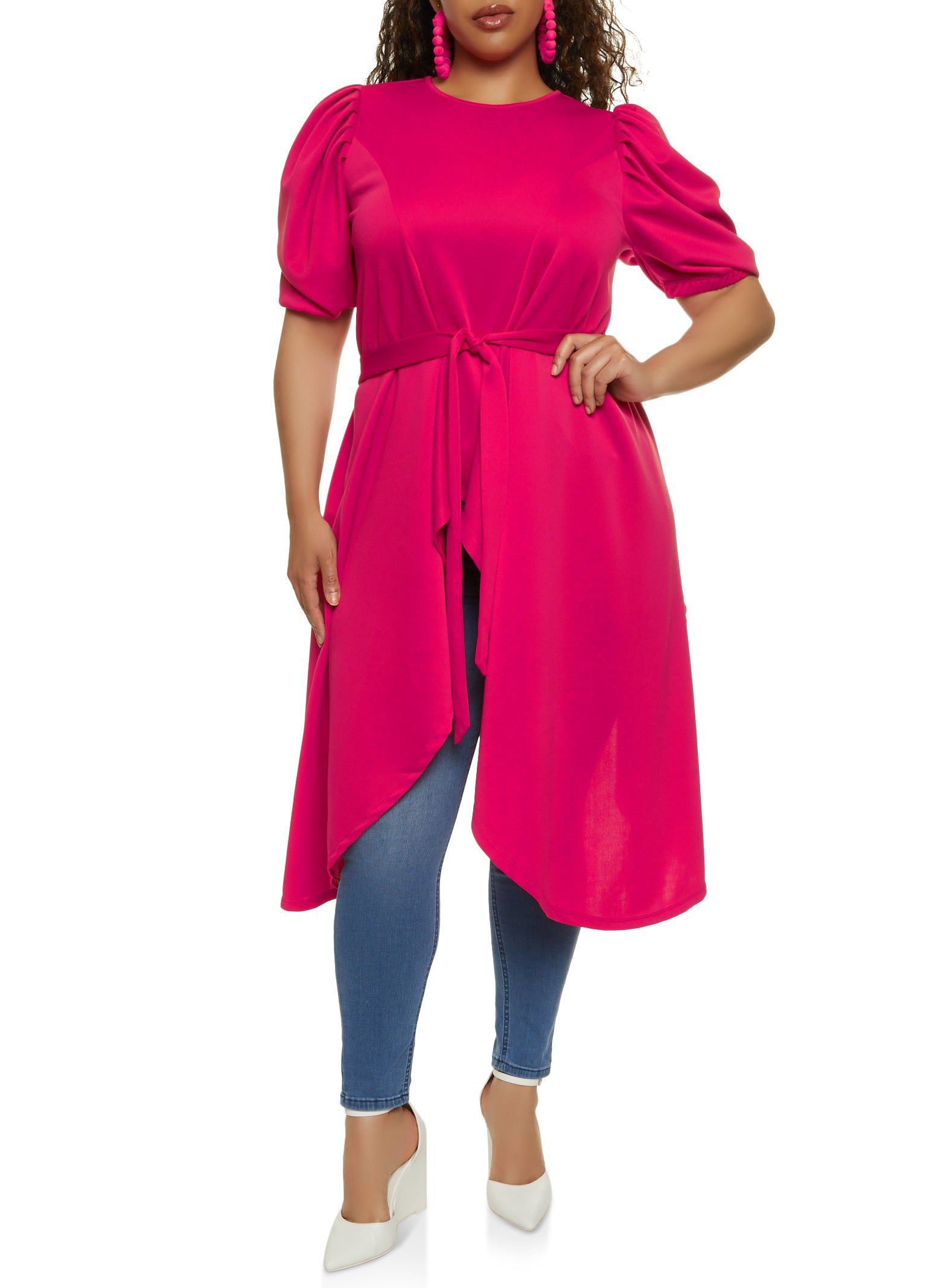 Plus Size Scuba Puff Sleeve Maxi Top sold by Rainbow product image thumbnail 2