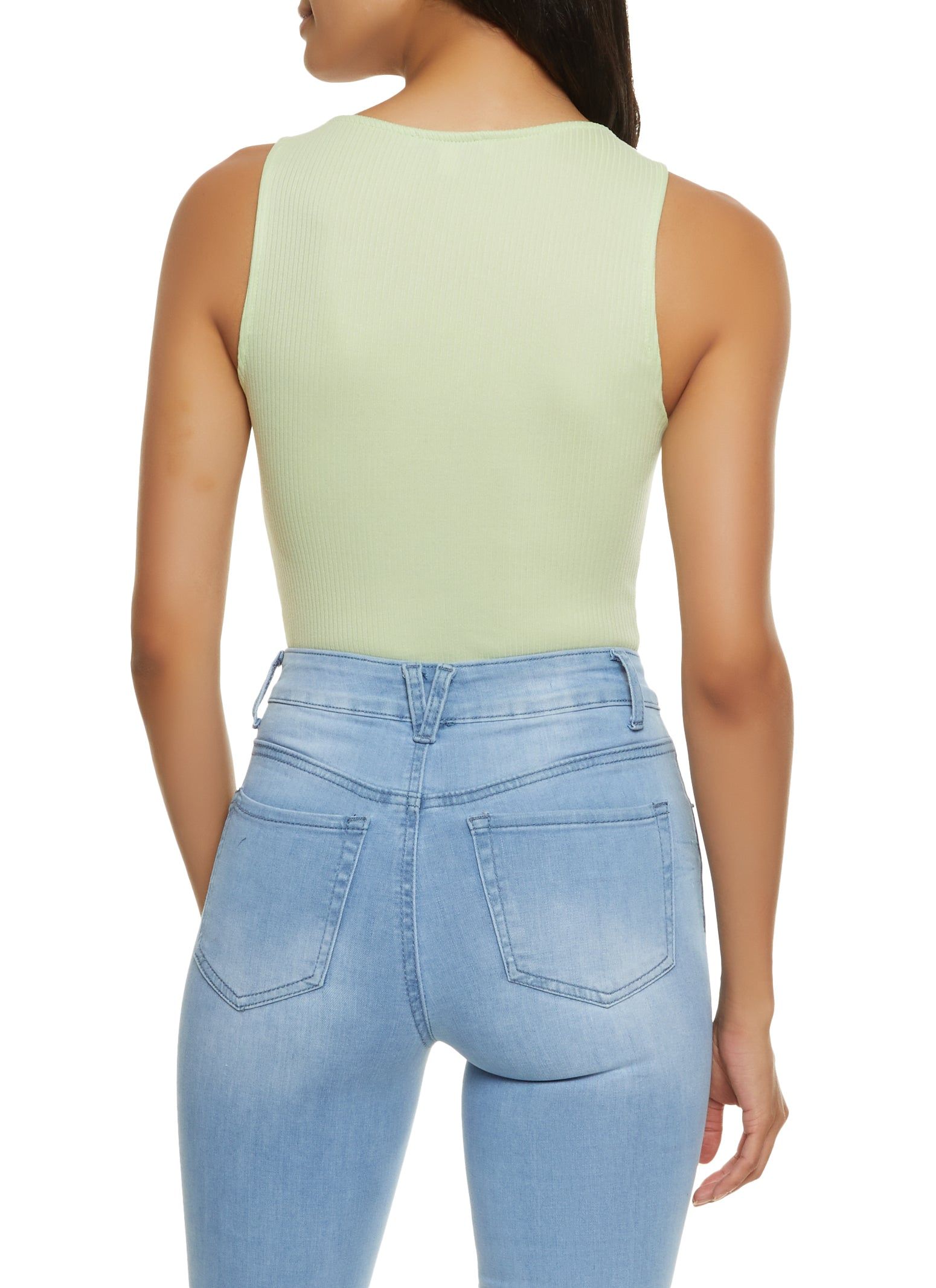 Solid Ribbed Knit Bodysuit sold by Rainbow product image thumbnail 3