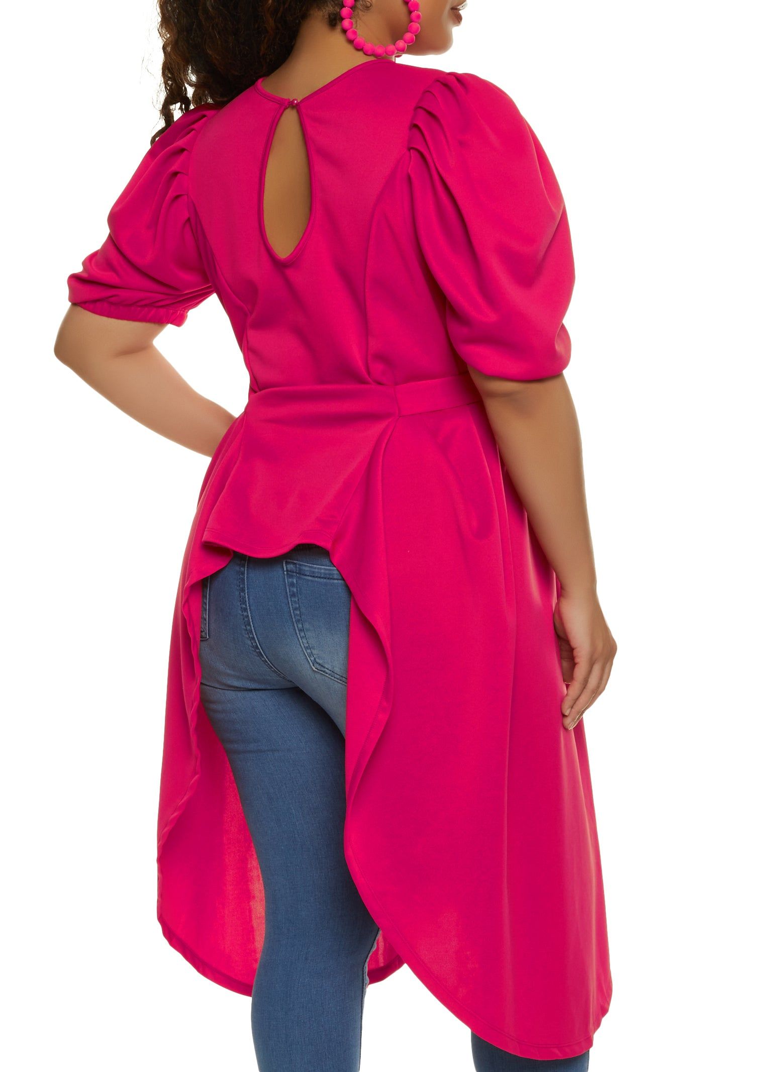 Plus Size Scuba Puff Sleeve Maxi Top sold by Rainbow product image thumbnail 3