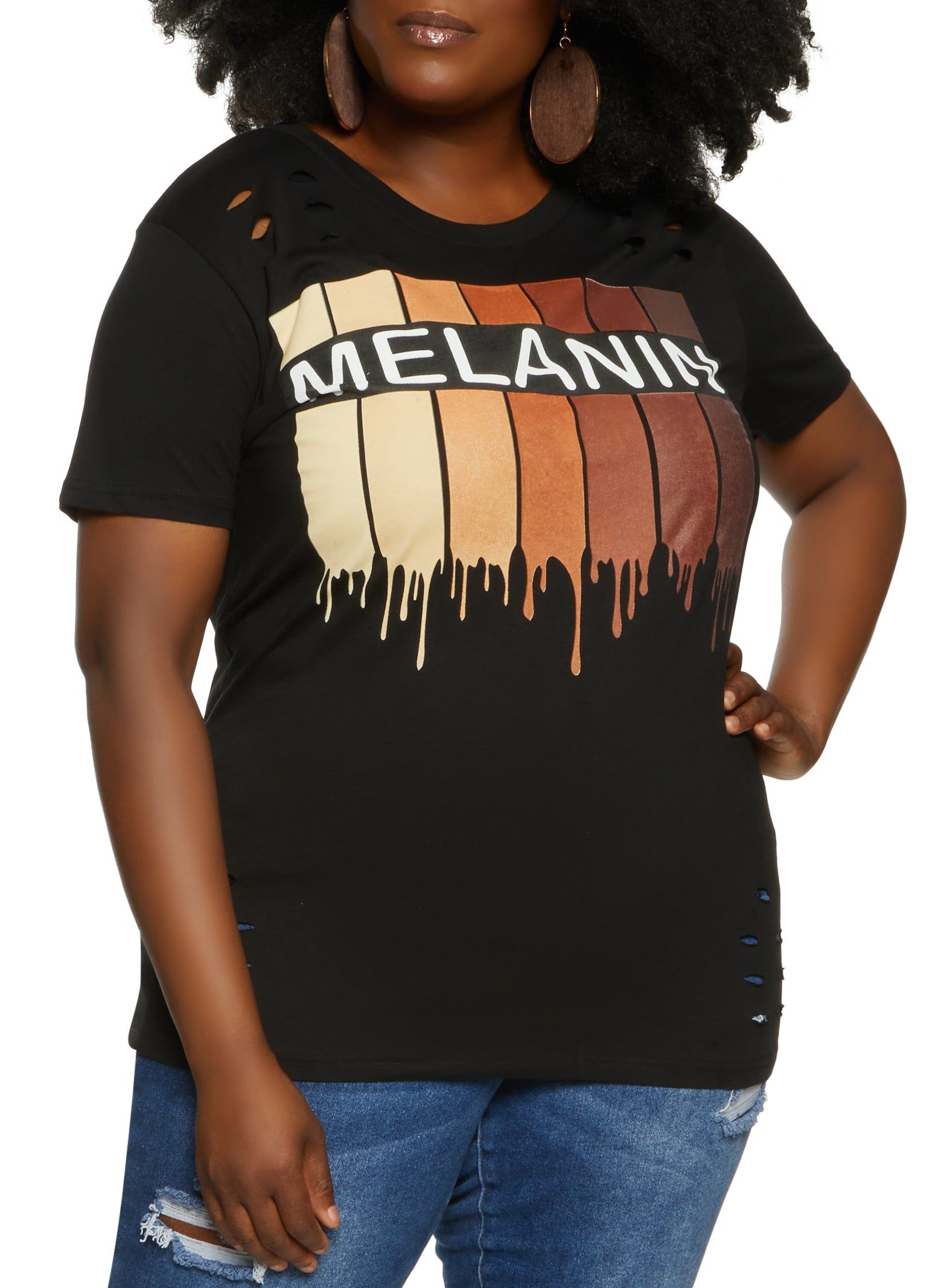 Plus Size Melanin Graphic Tee sold by Rainbow